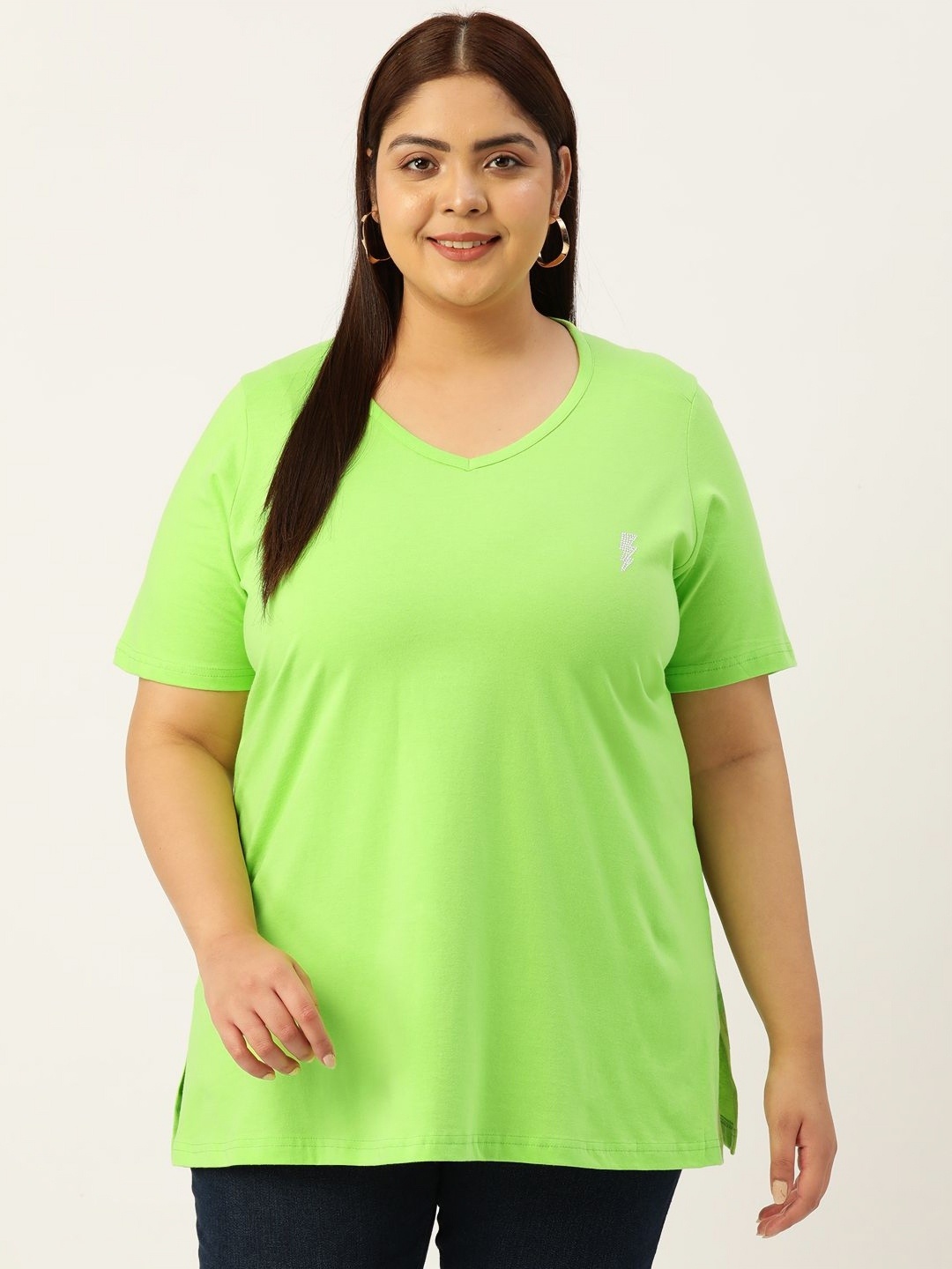 

theRebelinme Women V-Neck T-shirt, Green