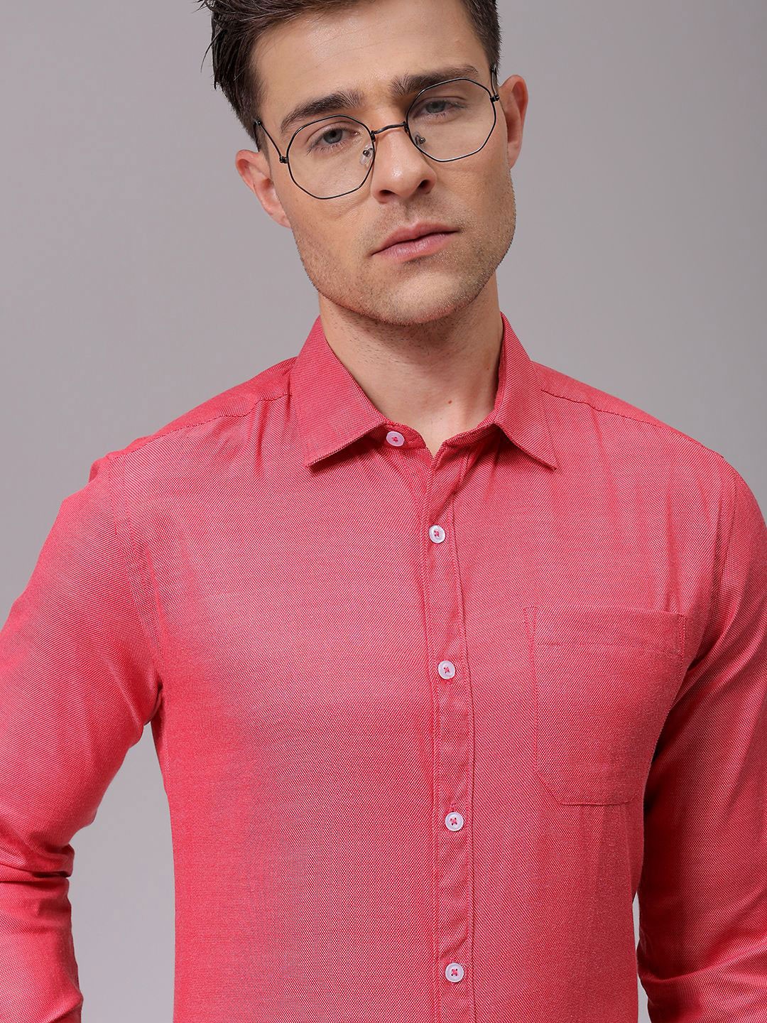 

The Indian Garage Co. X Luxe Men Slim Fit Opaque Formal Shirt, Red