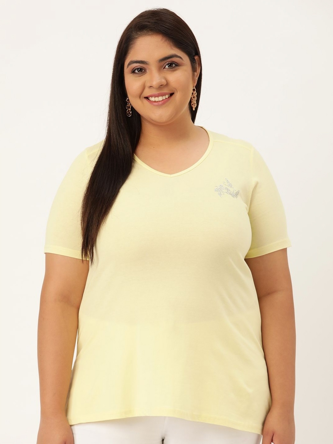 

theRebelinme Women V-Neck T-shirt, Yellow