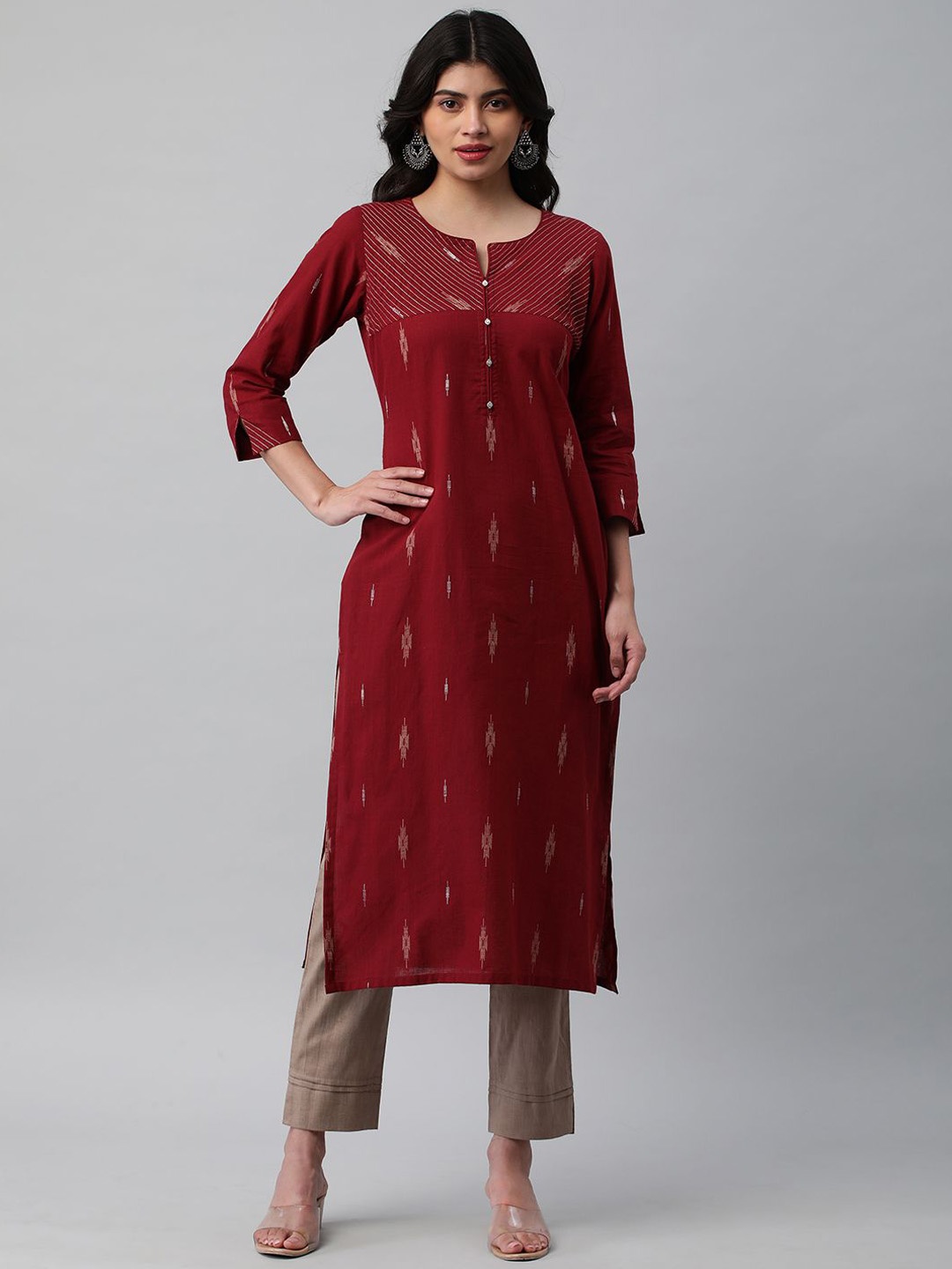 

KAMI KUBI Women Kurta, Maroon