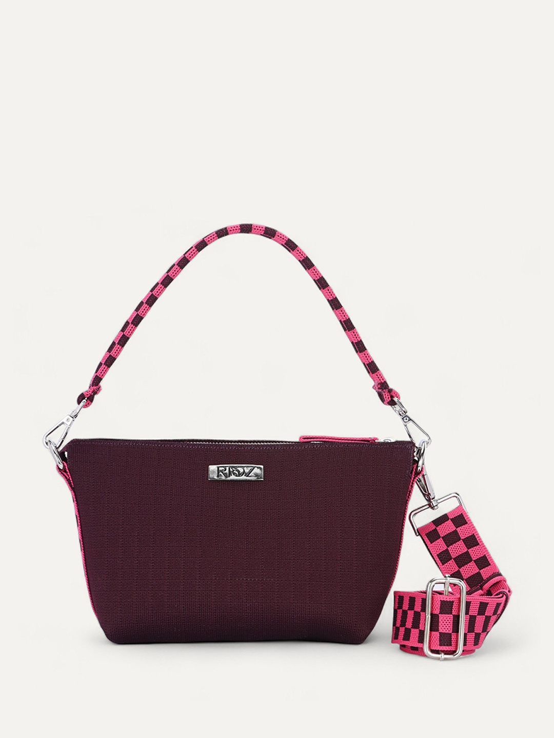 

Rioz Oversized Structured Hobo Bag with Tasselled, Purple