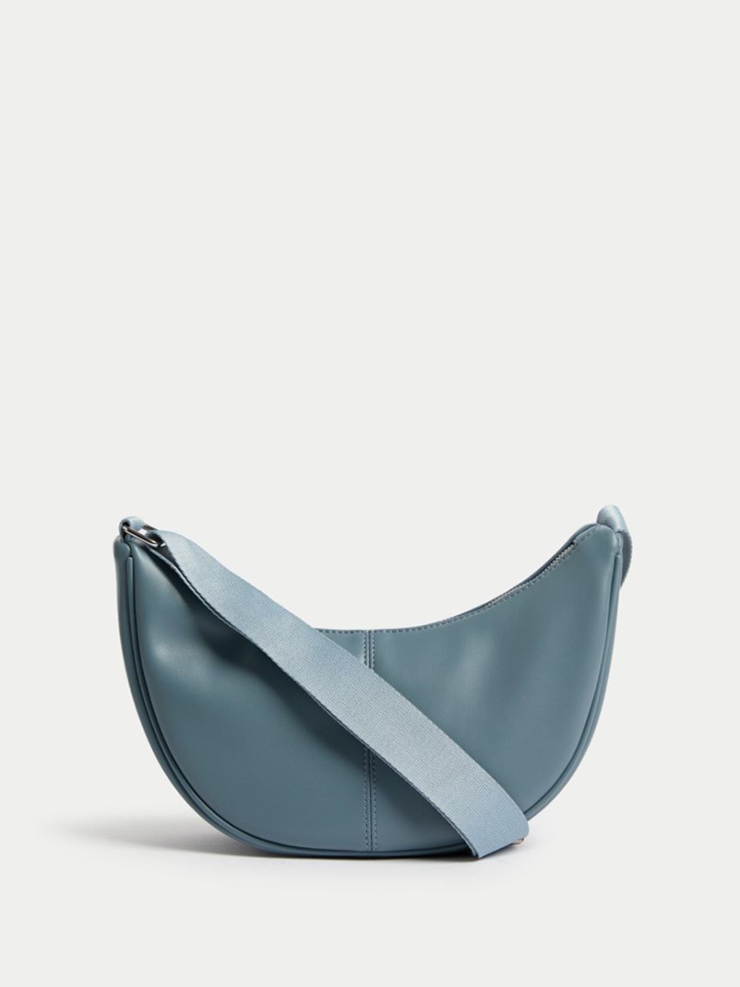 

Marks & Spencer Leather Half Moon Shoulder Bag with Fringed, Blue