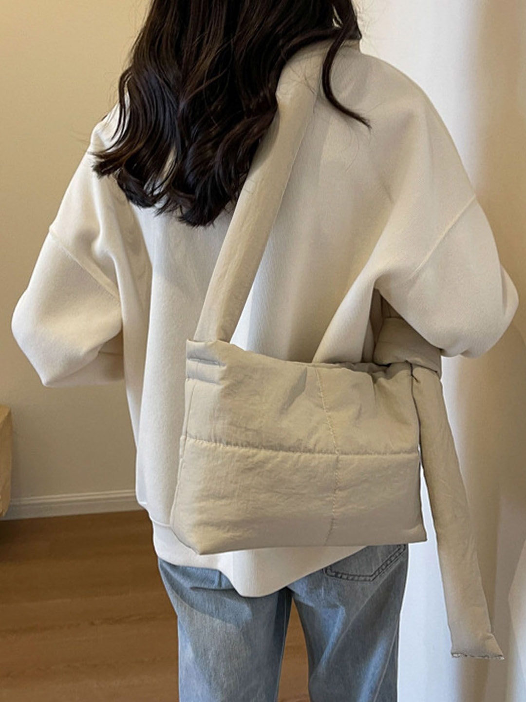 

StyleCast White Checked Structured Shoulder Bag