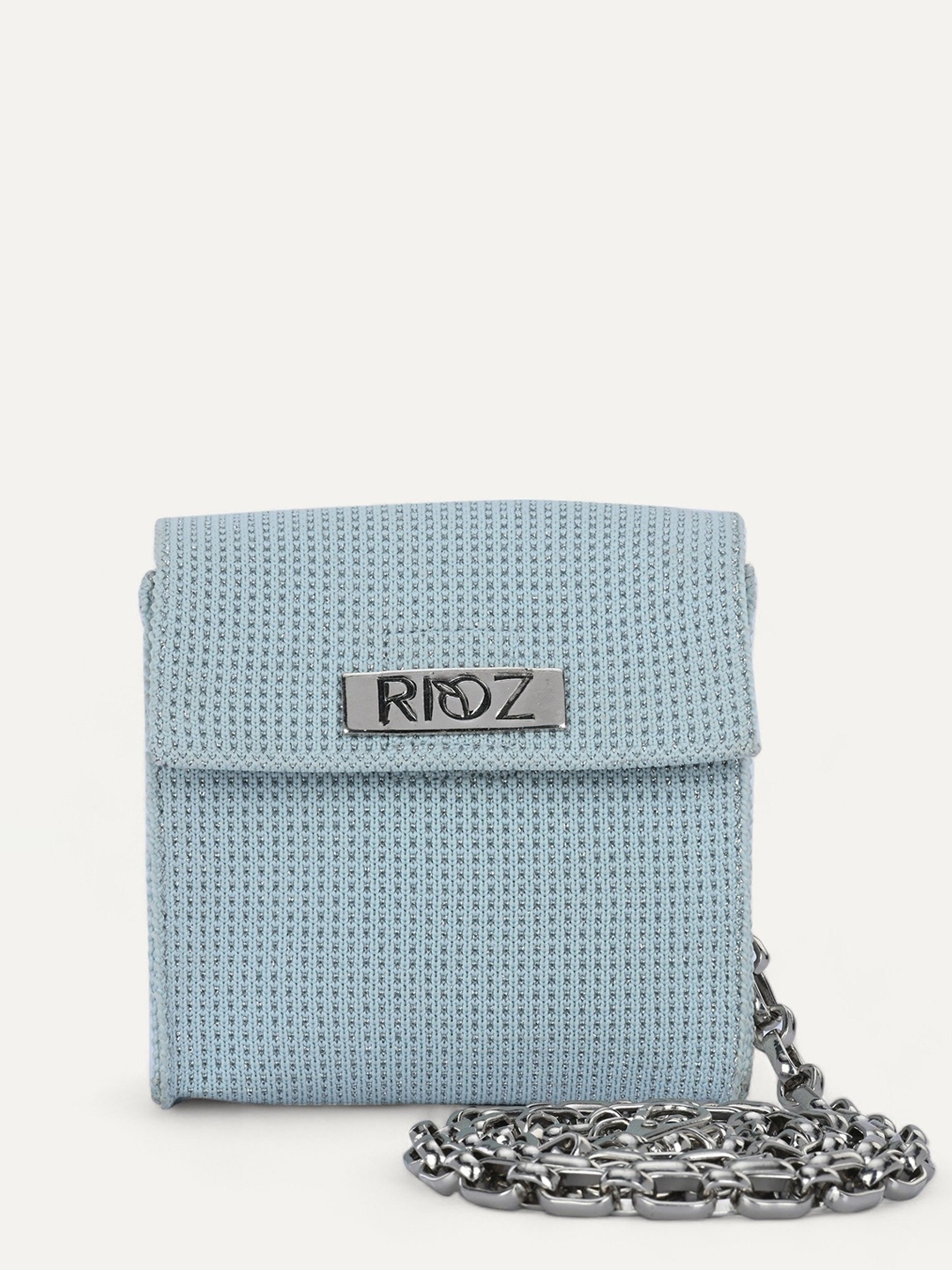 

Rioz Oversized Structured Sling Bag with Bow Detail, Blue