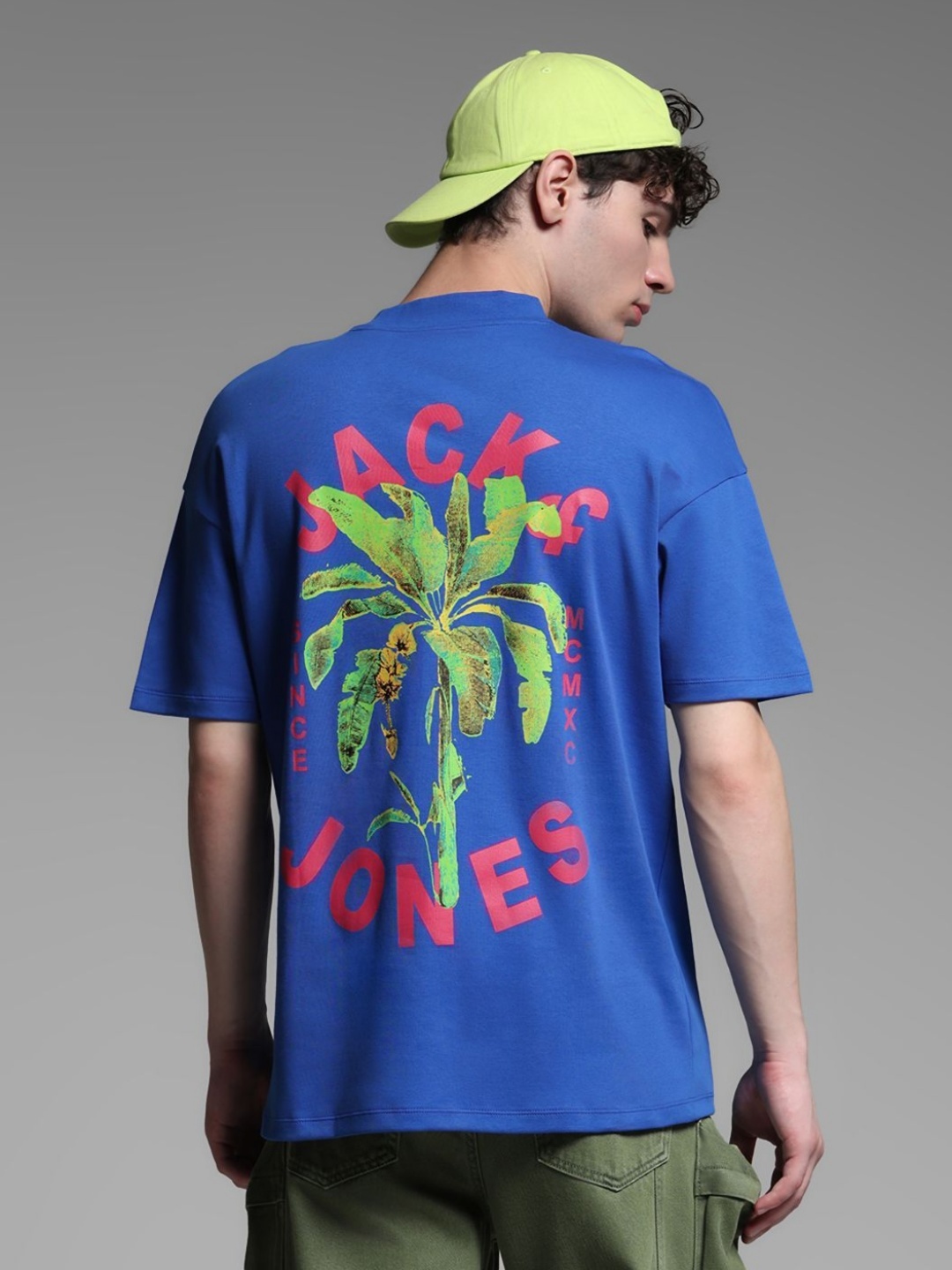 

Jack & Jones Men Printed Raw Edge T-shirt, Blue