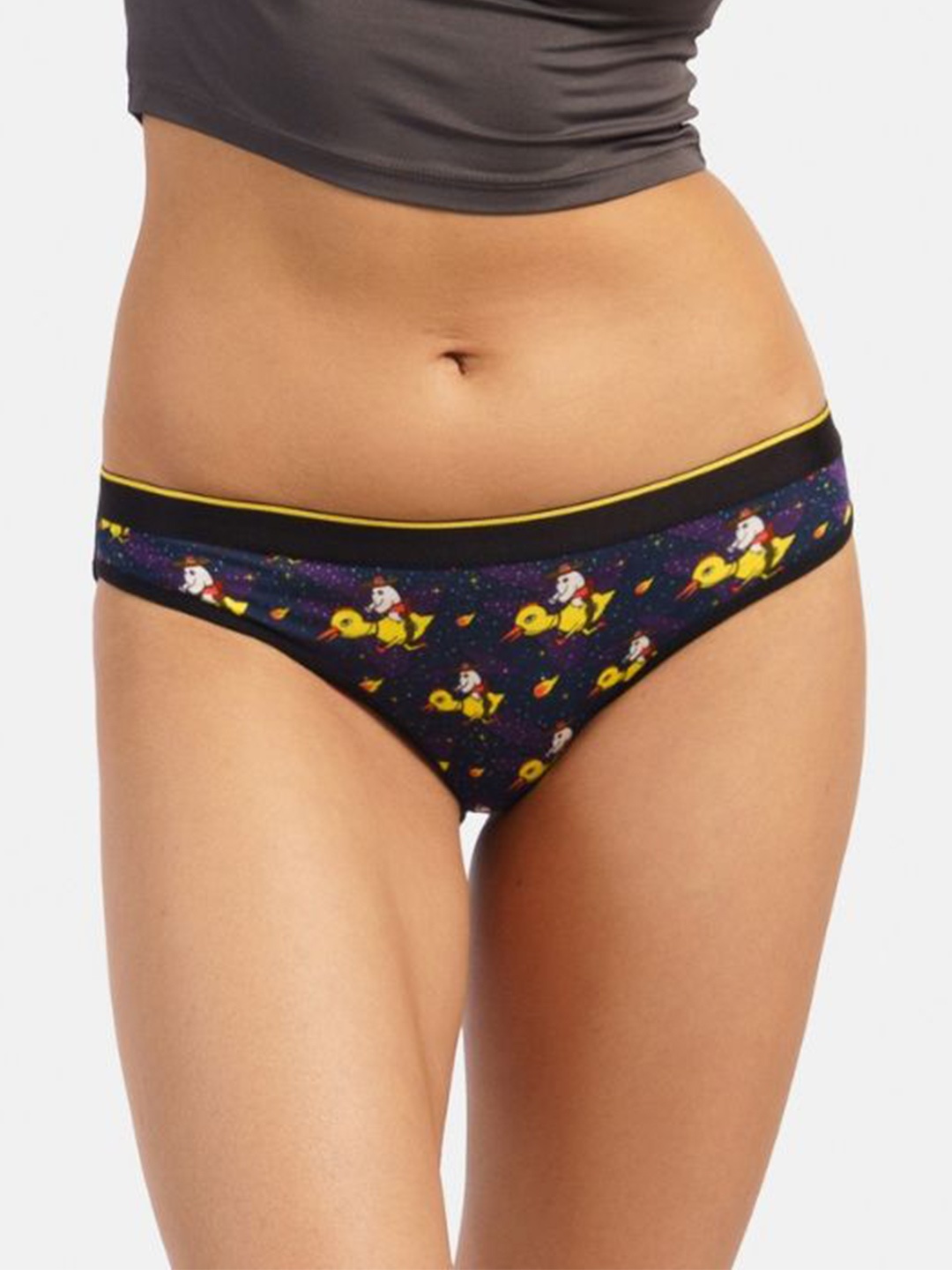 

bummer Women Printed Mid-Rise Bikini Brief, Blue