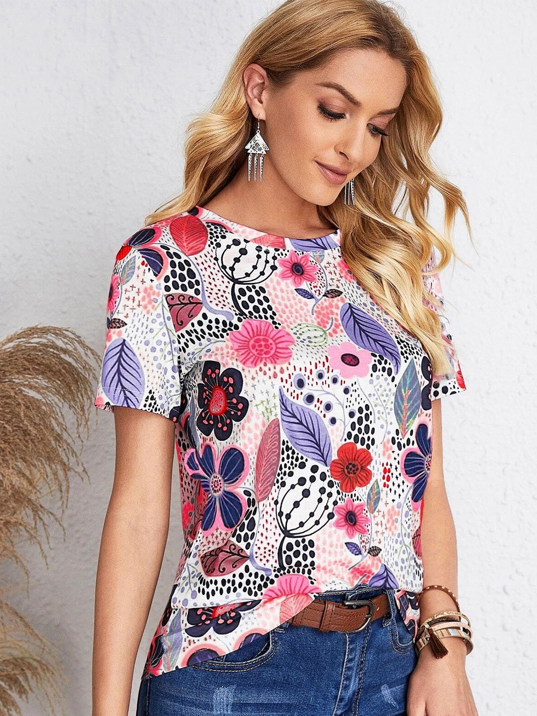 

Stylecast X Slyck Tropical Print Top, Pink