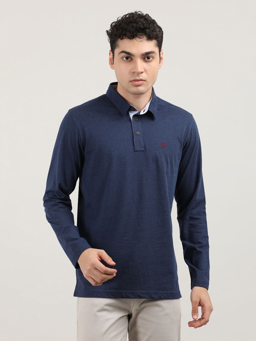

DRAGON HILL Men Polo Collar Pockets Slim Fit T-shirt, Blue
