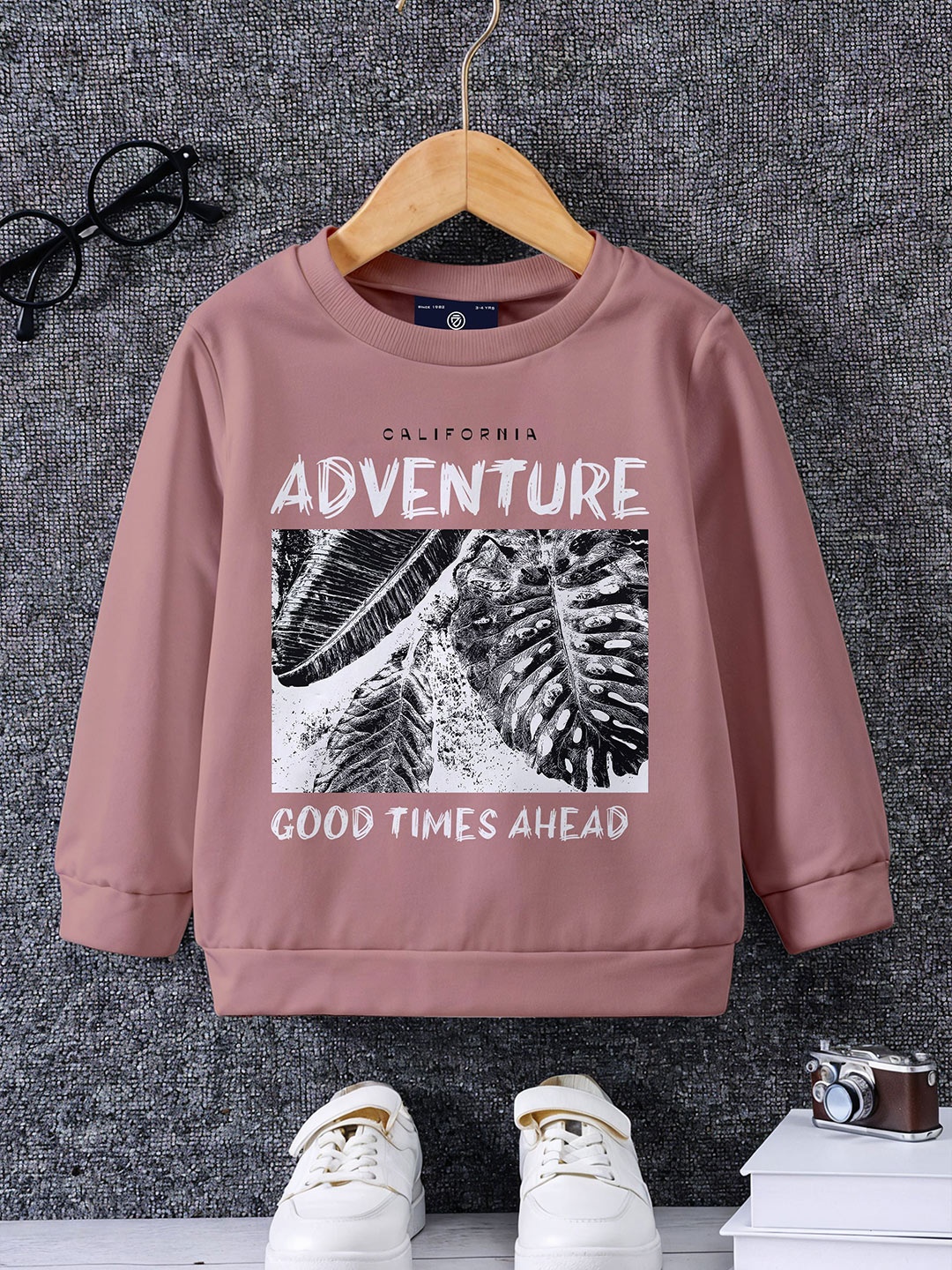 

CODEZ Boys Printed Pullover Sweatshirt, Pink