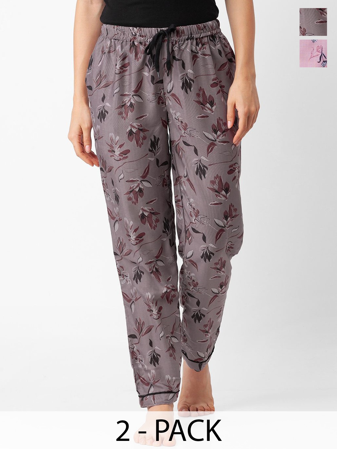 

FashionRack Women's Pack of 2 Printed Pyjama, Multi