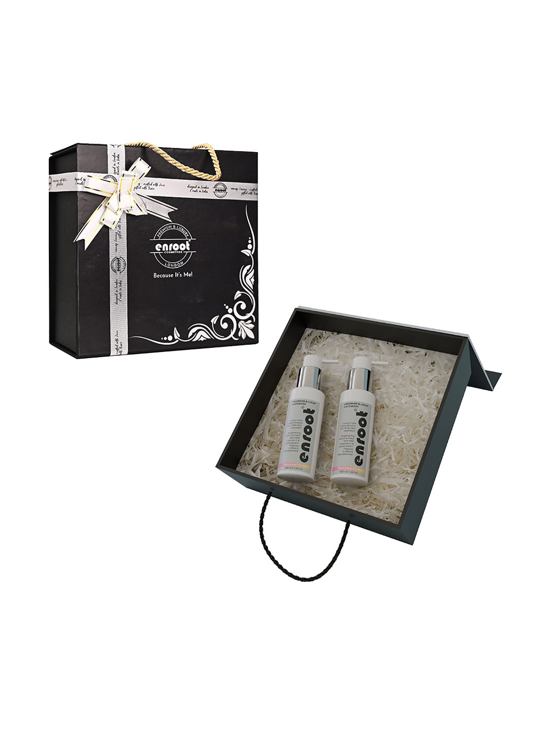 

Enroot Premium & Luxury Glow Duo Skin Care Gift Set 200ML, Black