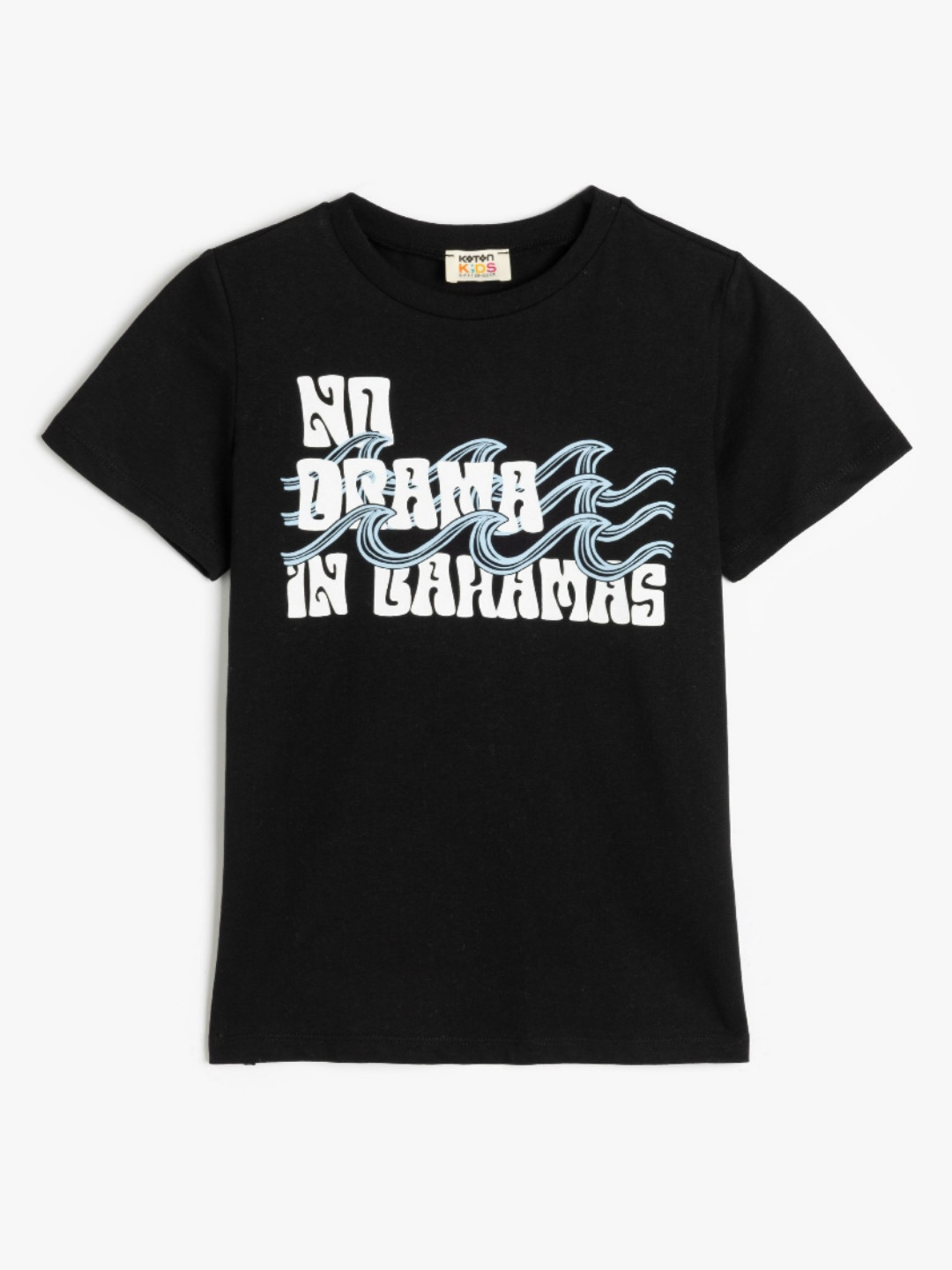 

Koton Boys Typography Printed Applique T-shirt, Black