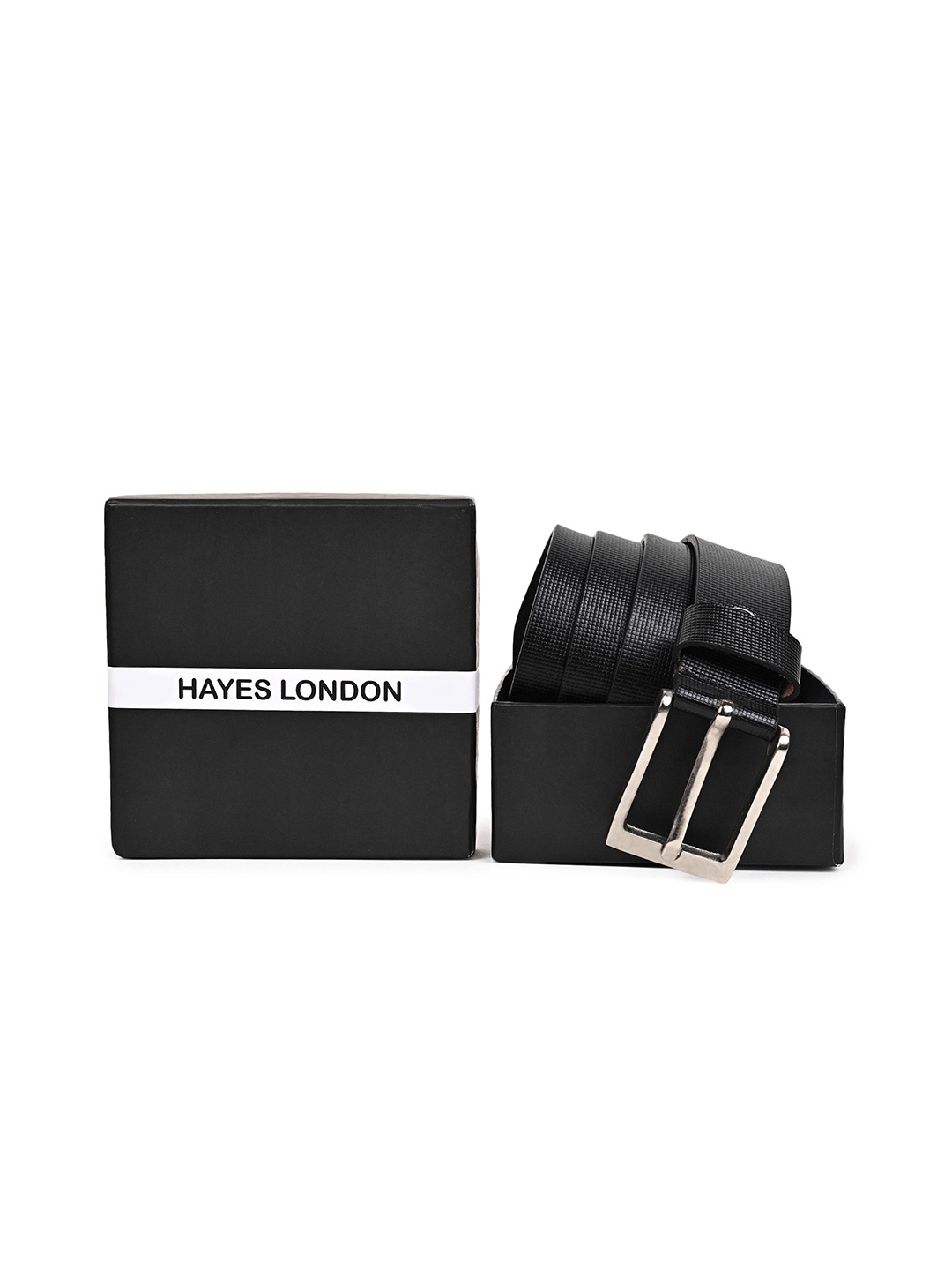 

Hayes London Men Leather Formal Belt, Black