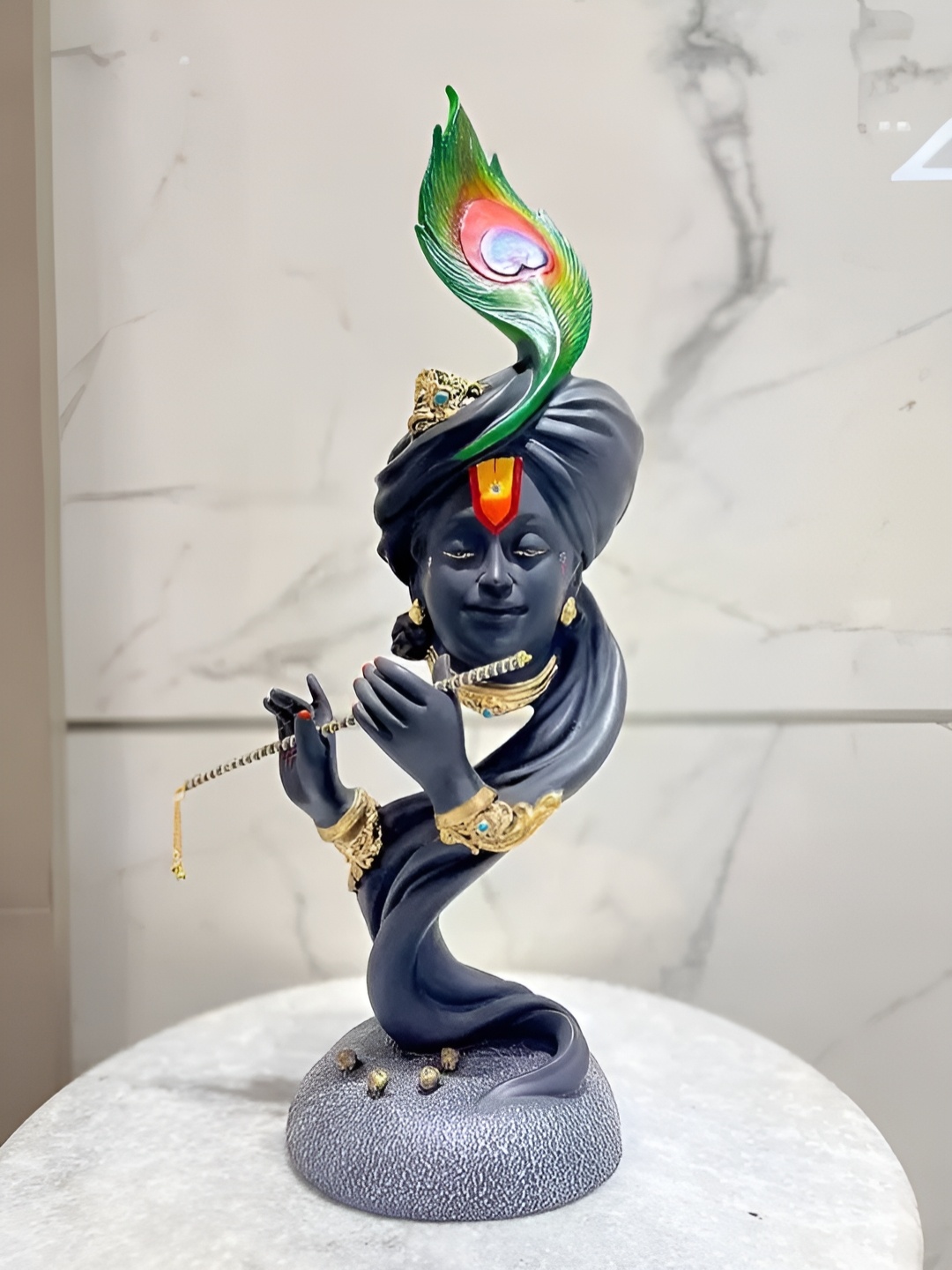 

NAYRA HANDICRAFTS Lord Krishna Exquisite Murti, Black