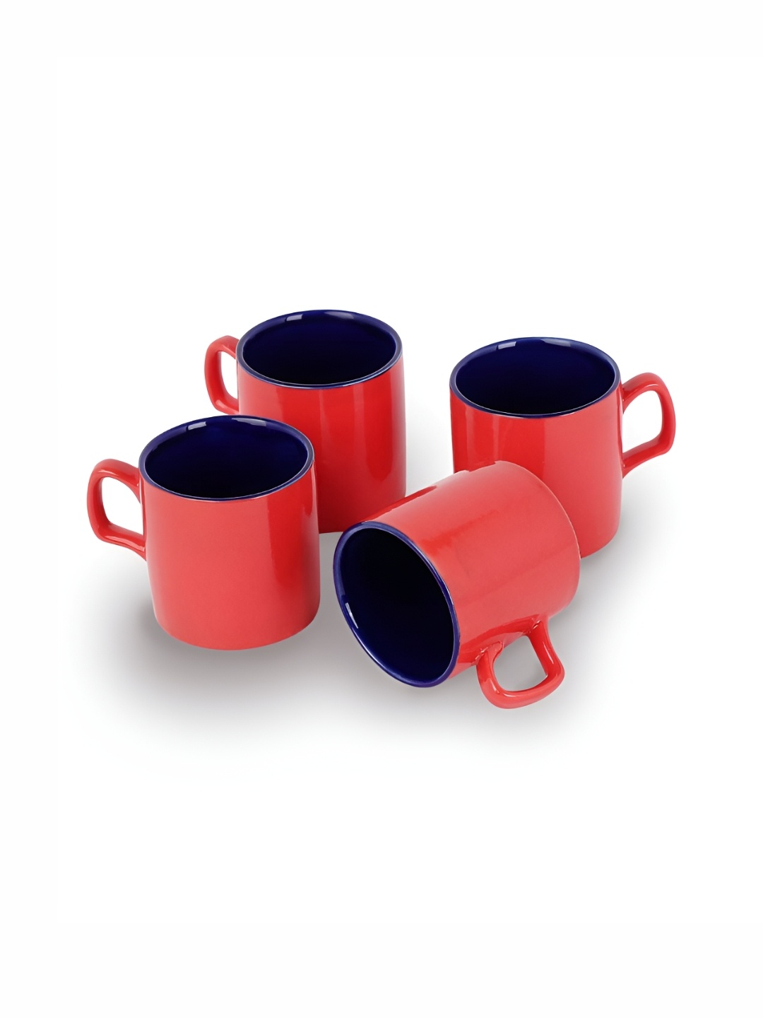 

10club Pink & Blue Espresso Ceramic Cup Set of 4, Rust
