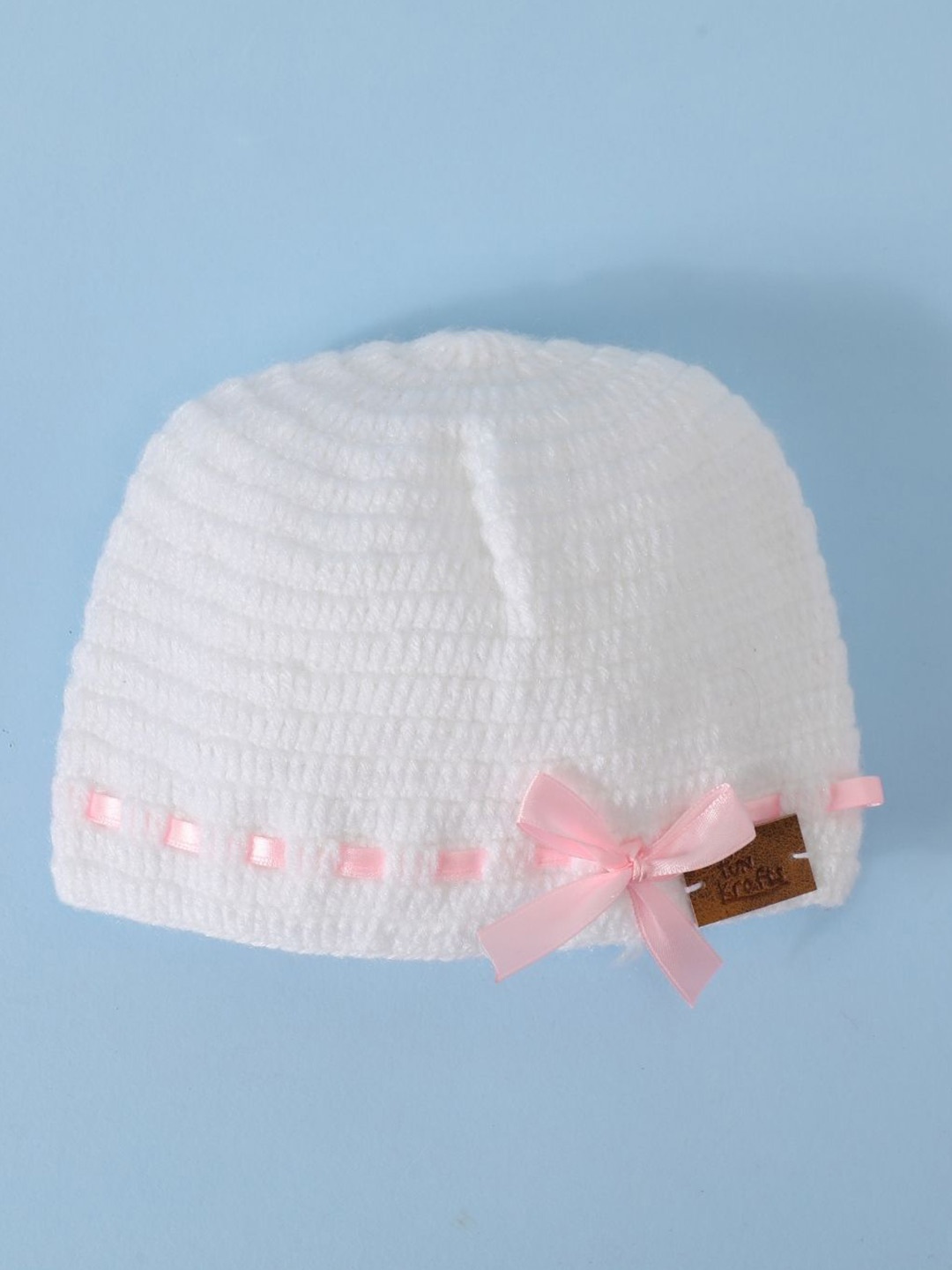 

FUNKRAFTS Girls Self Design Woollen Beanie, White