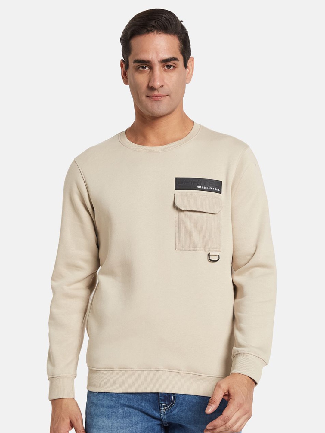 

Octave Men Patch Pocket Sweatshirt, Cream