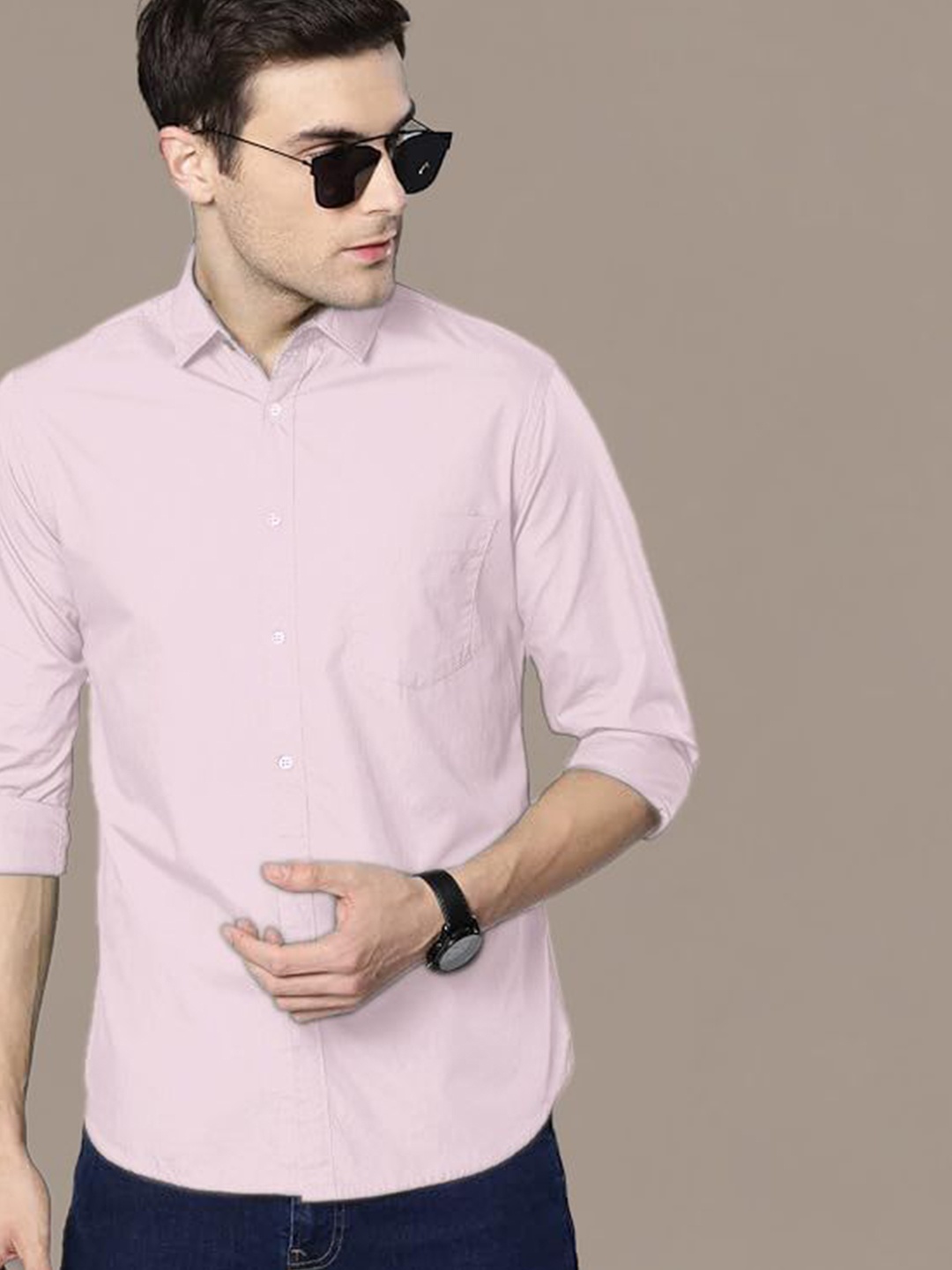 

ADWYN PETER Men Classic Opaque Casual Shirt, Pink