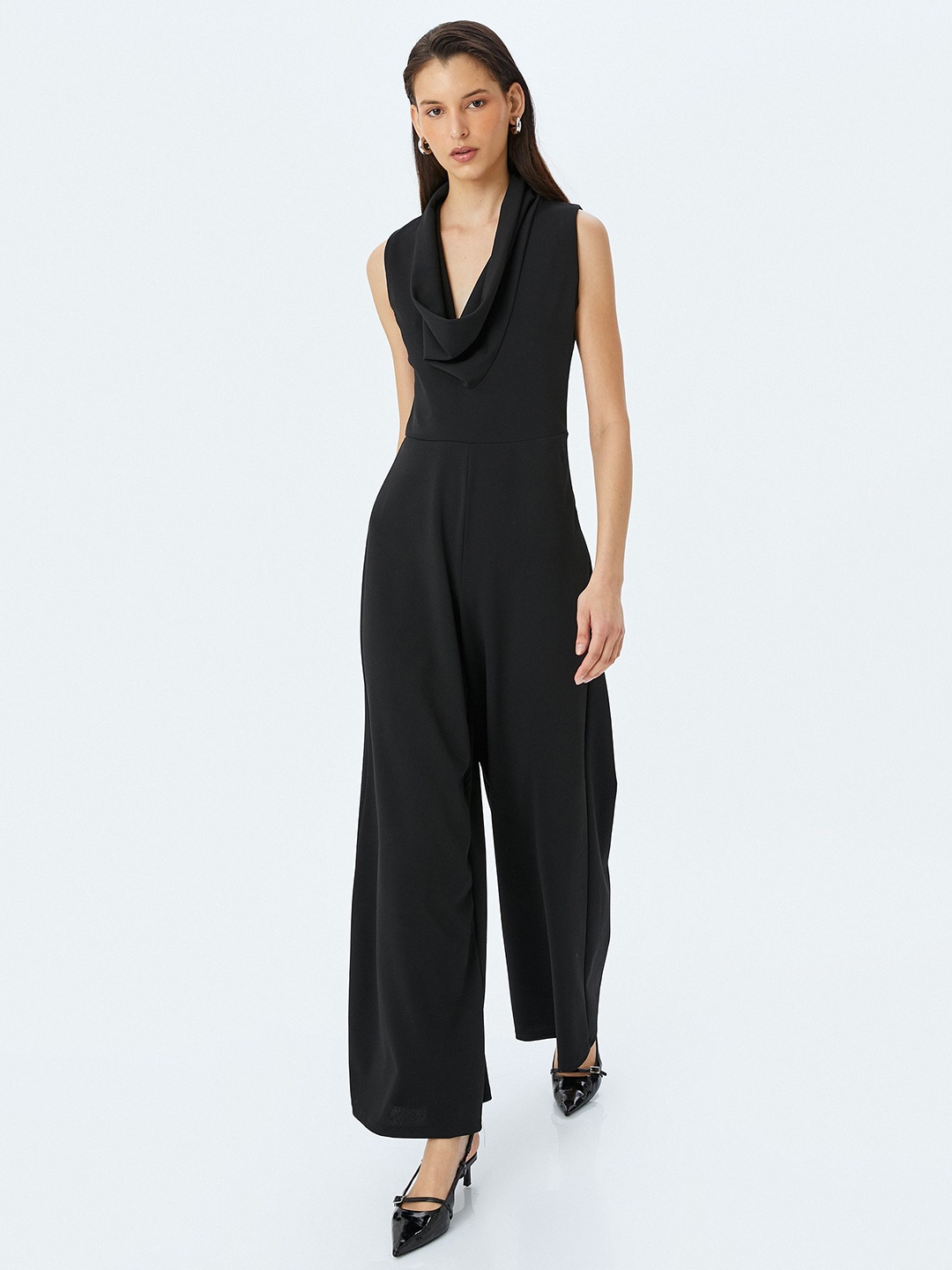 

Koton Women V-Neck Basic Jumpsuit, Black