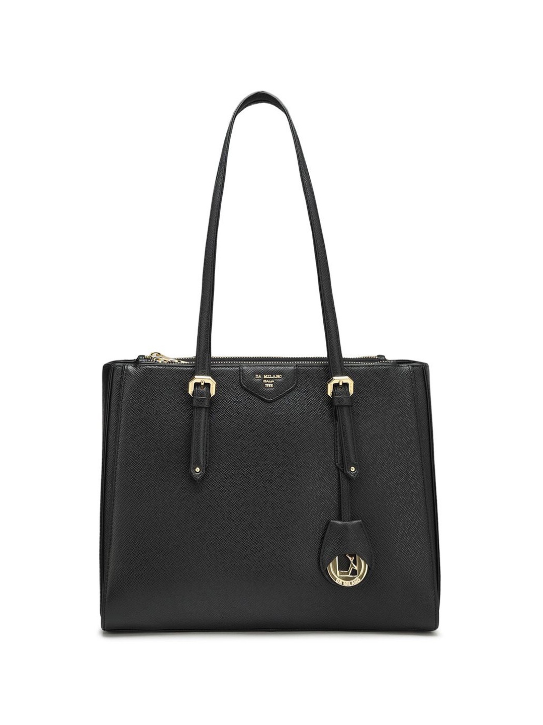 

Da Milano Leather Shopper Tote Bag, Black