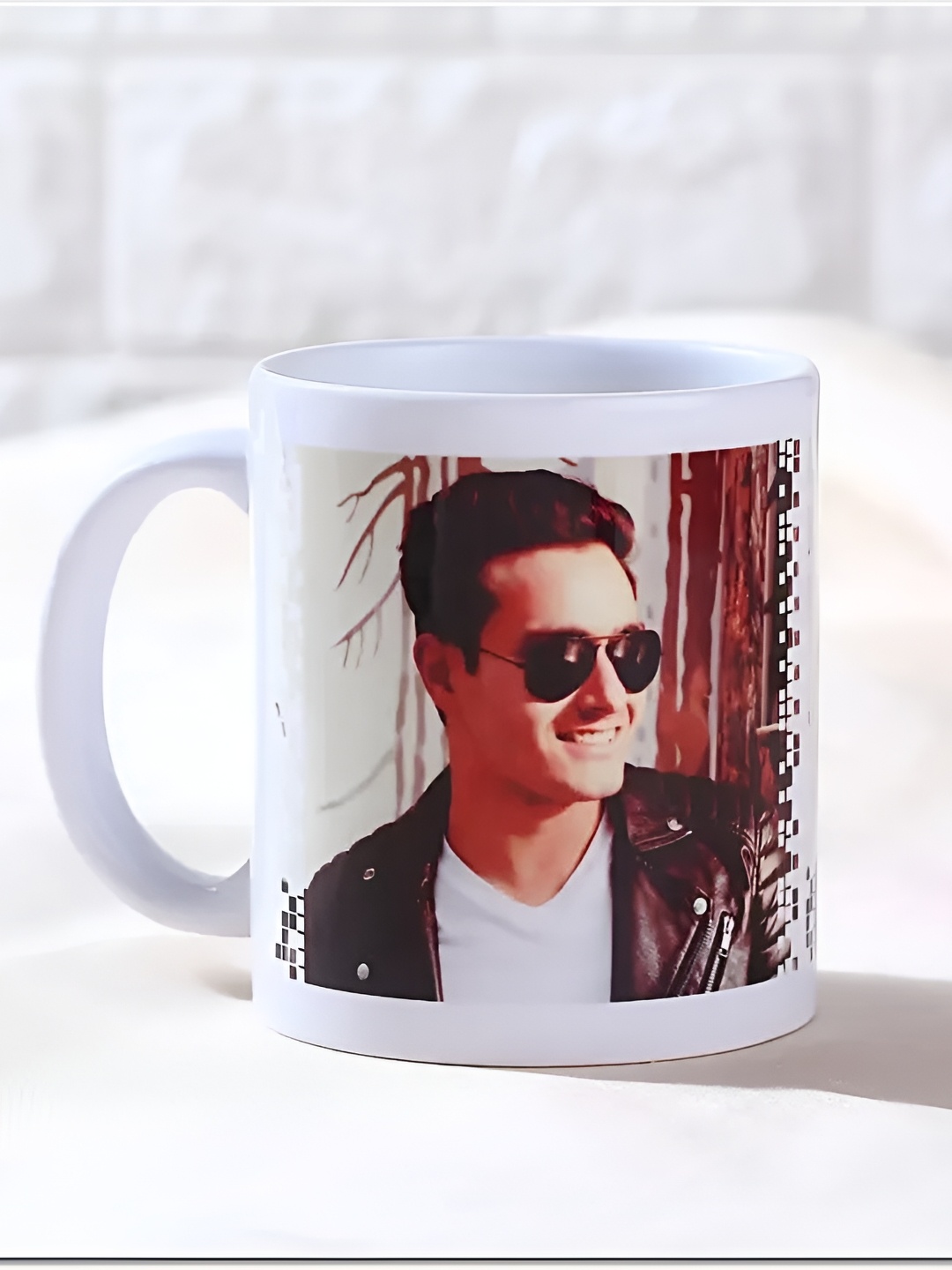 

fnp White Printed Ceramic Glossy Mugs Set of Cups and Mugs