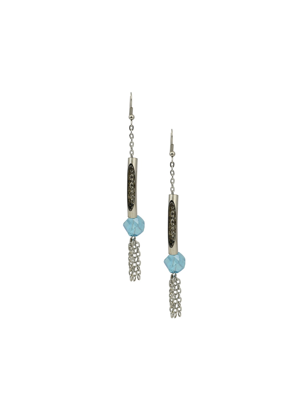 

HIGH TRENDZ Contemporary Drop Earrings, Silver