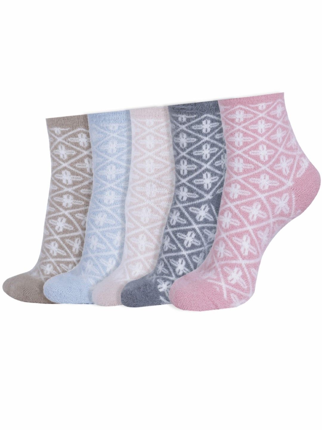 

Dollar Women 5Pcs Patterned Ankle-Length Socks, Brown
