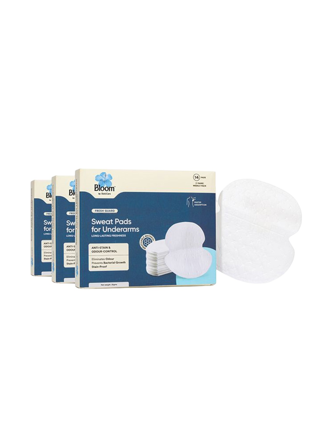

Bloom Sweat Pads For Underarms For Long Lasting Freshness - 42 Pads, White