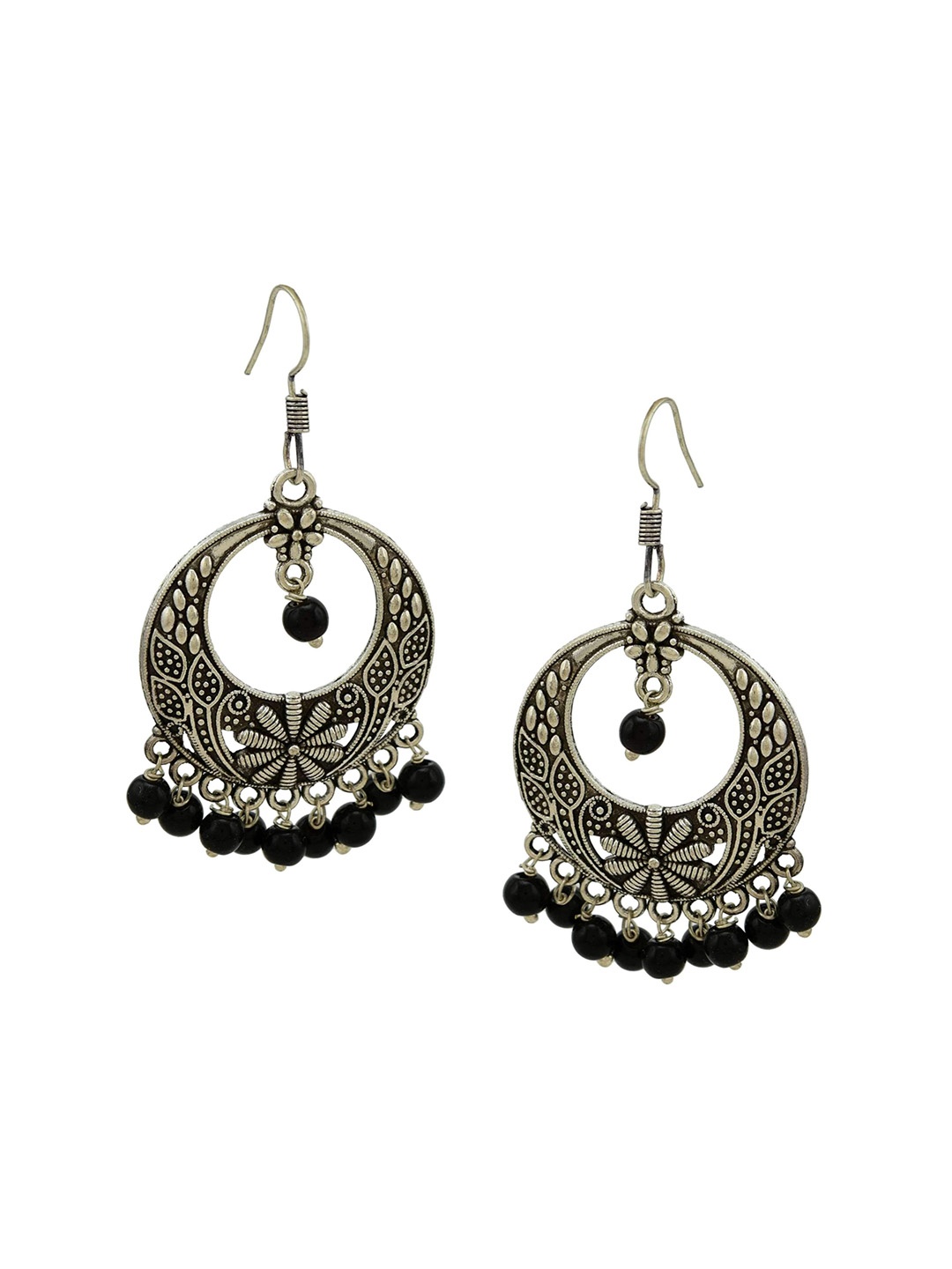 

HIGH TRENDZ Contemporary Drop Earrings, Black
