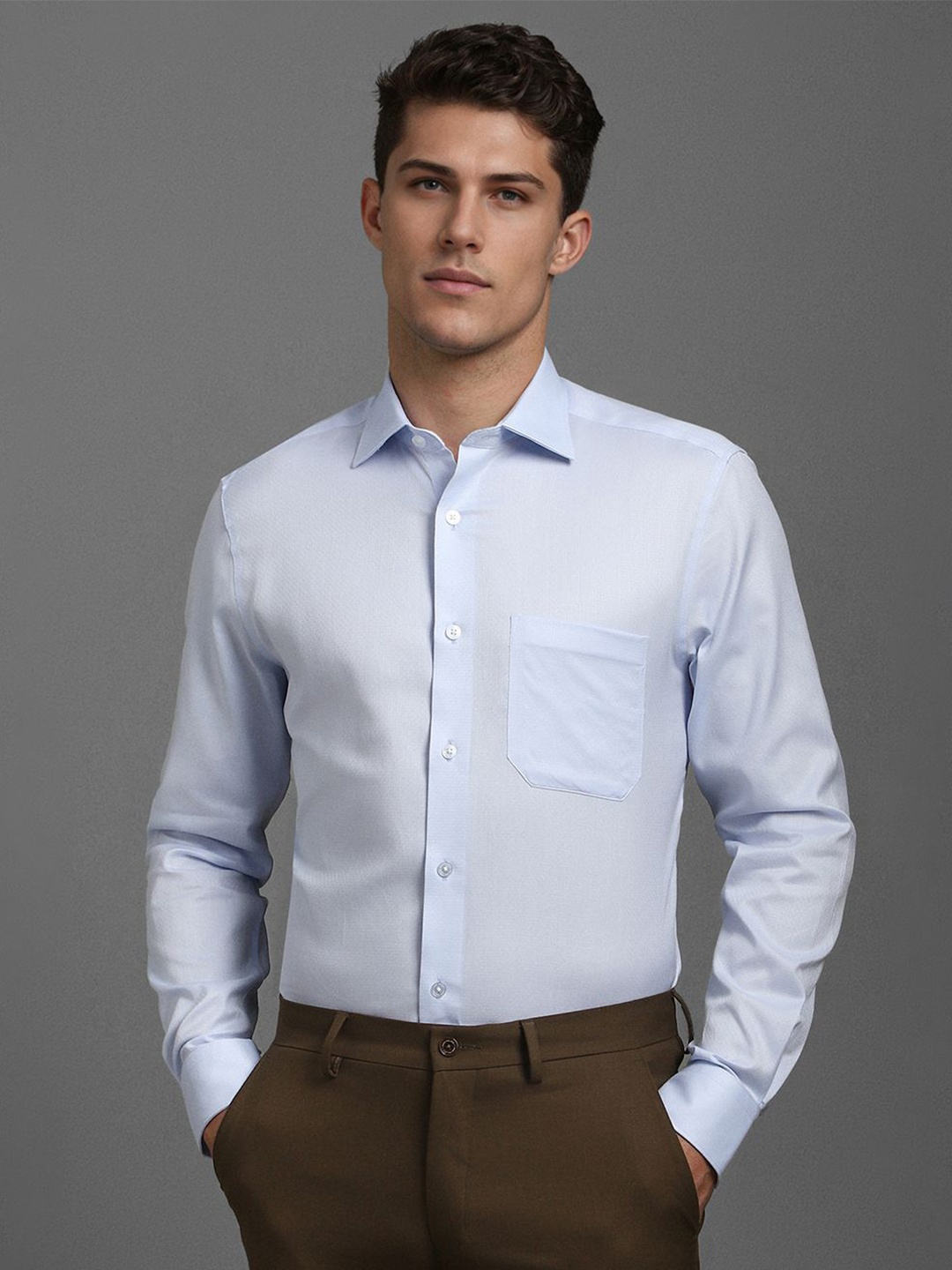 

Louis Philippe Men Classic Opaque Formal Shirt, Blue