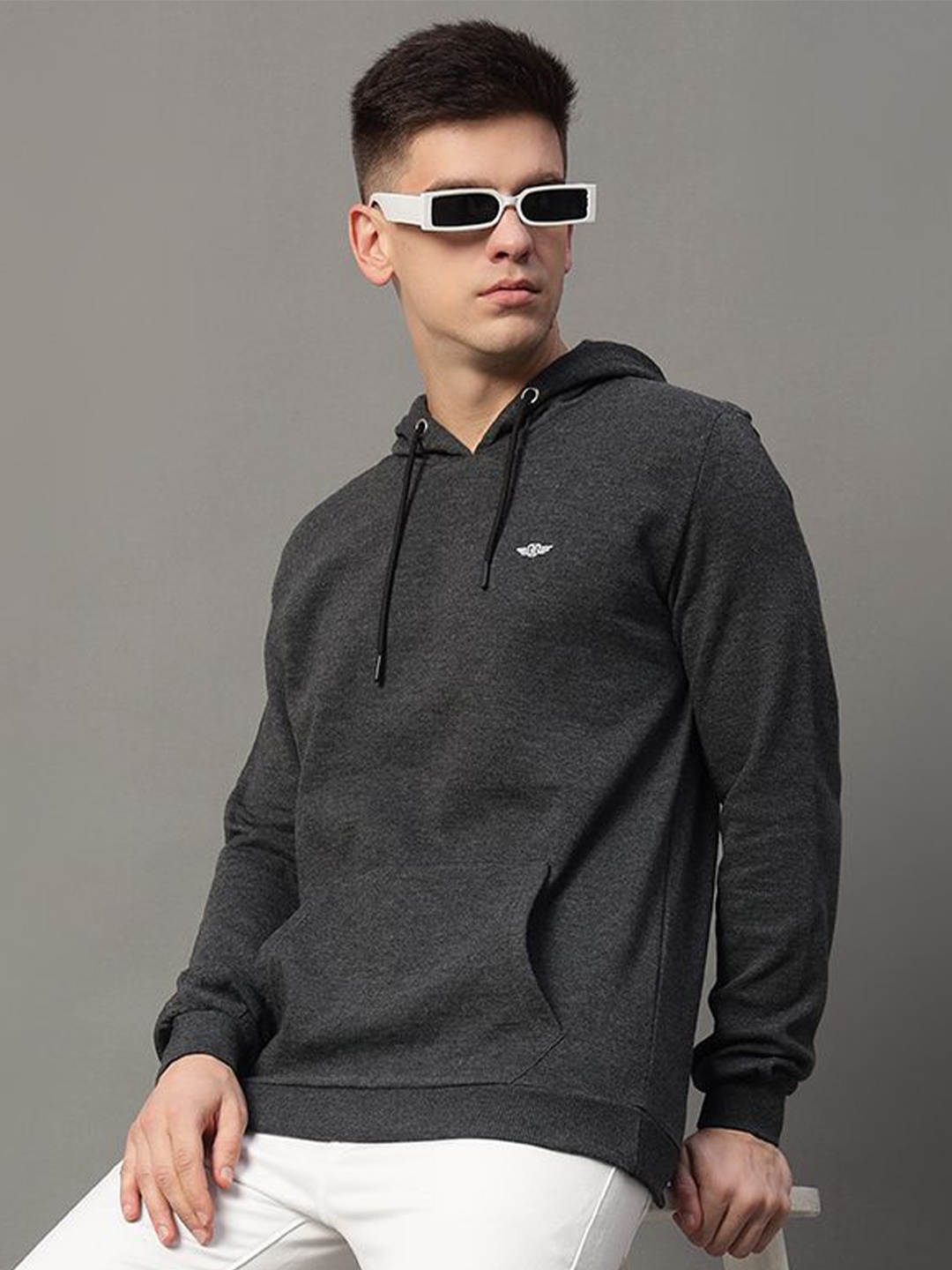 

GET GOLF Men Long Sleeves Hooded Sweatshirt, Charcoal