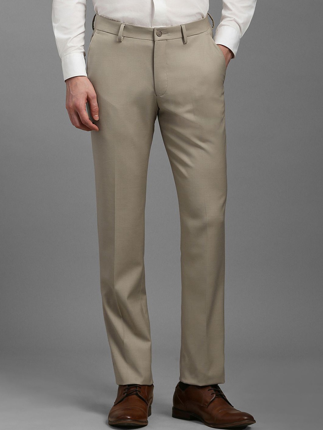 

Louis Philippe Men Slim Fit Trousers, Beige