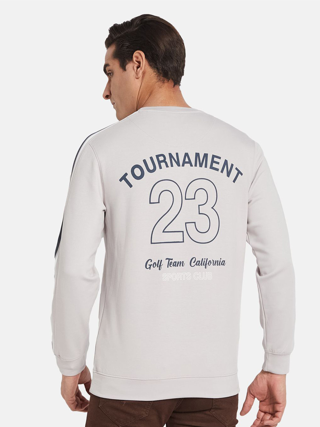 

Octave Men Printed Pullover Sweatshirt, Grey