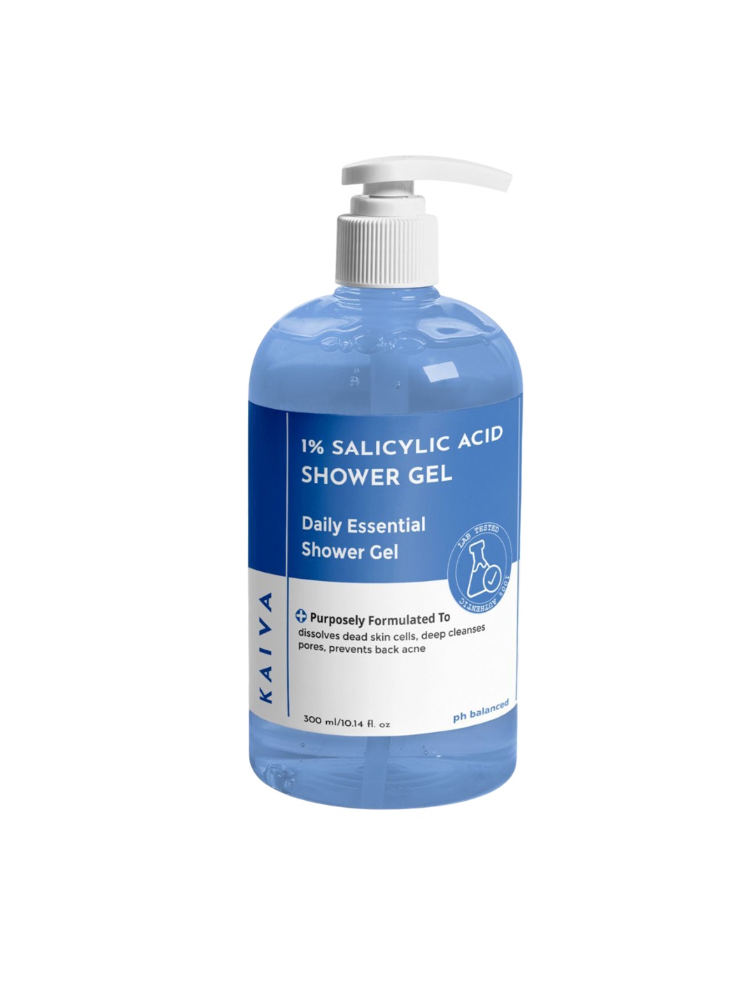 

KAIVA 1% Salicylic Acid Shower Gel With Glycolic Acid For Deep Cleansing & Acne - 300 ml, Blue