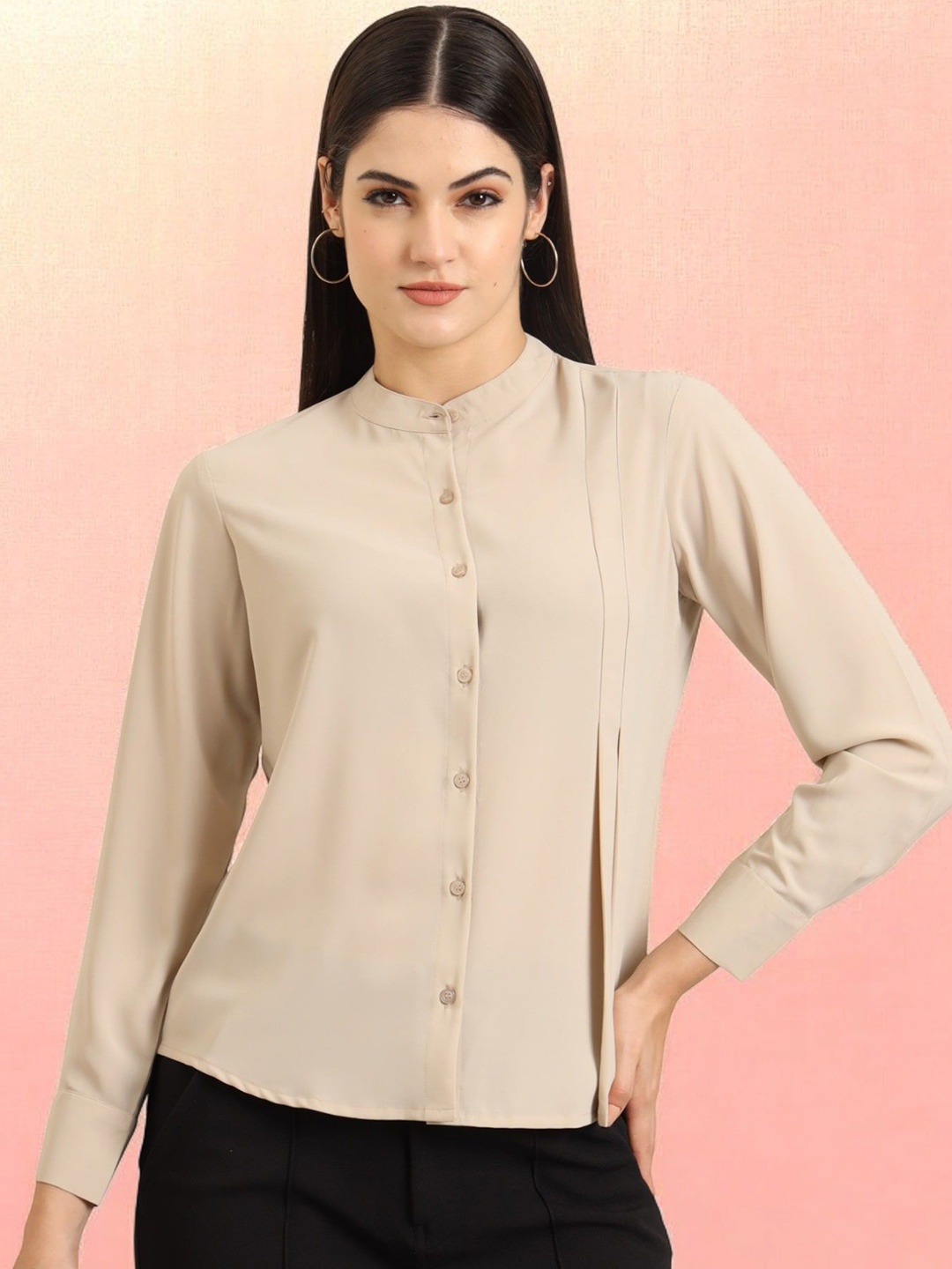 

All About You Formals Women Opaque Casual Shirt, Cream