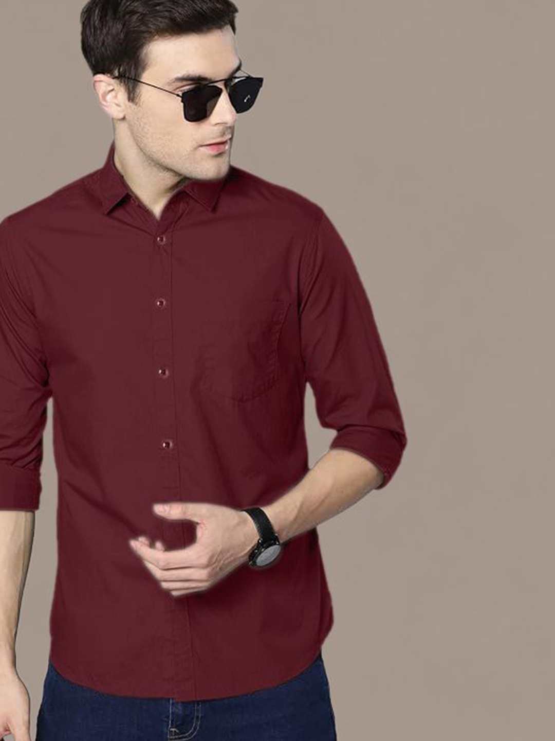 

ADWYN PETER Men Classic Opaque Casual Shirt, Maroon