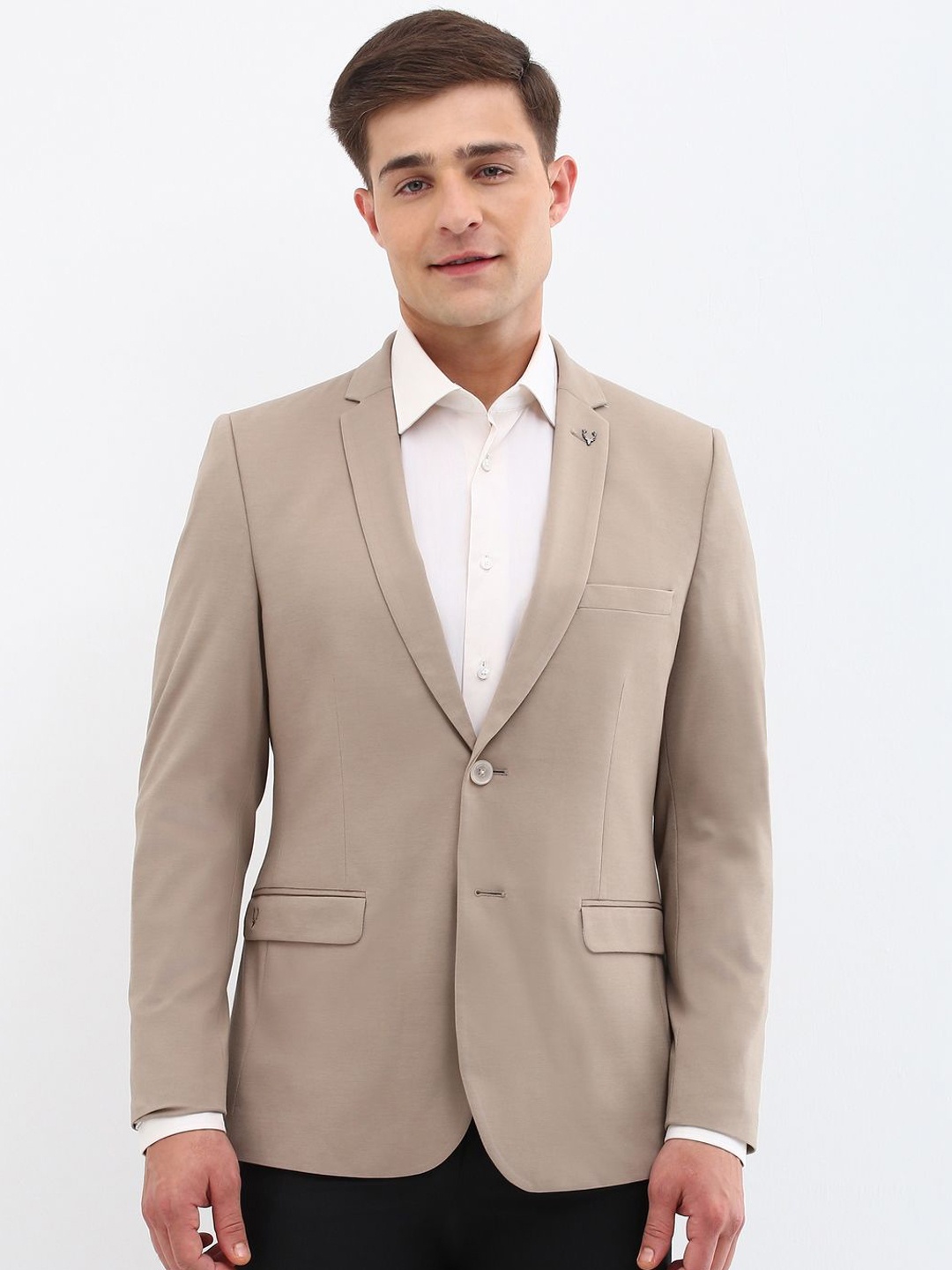 

Allen Solly Men Slim Fit Single-Breasted Blazer, Beige