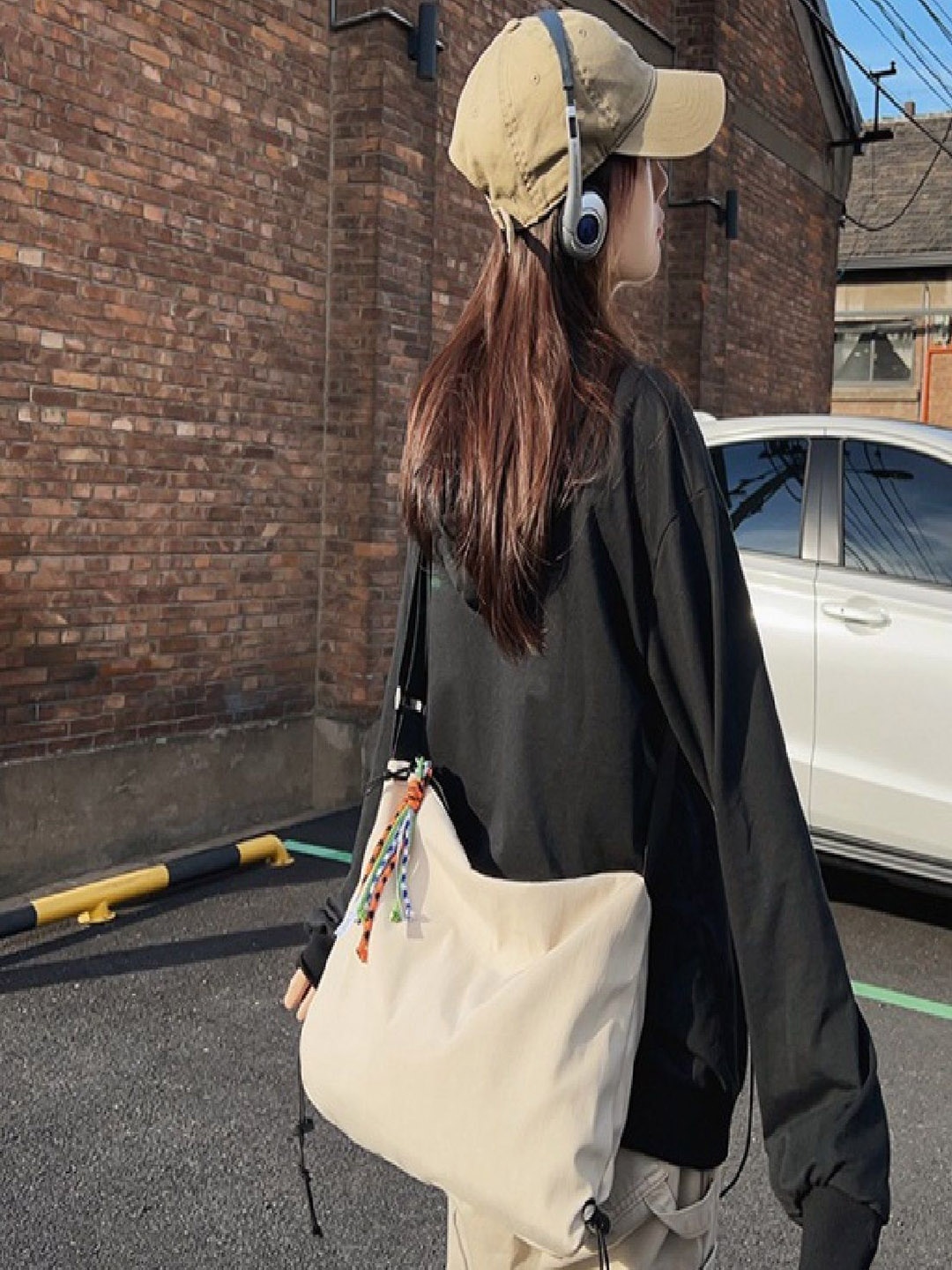 

StyleCast Beige Structured Side Bag