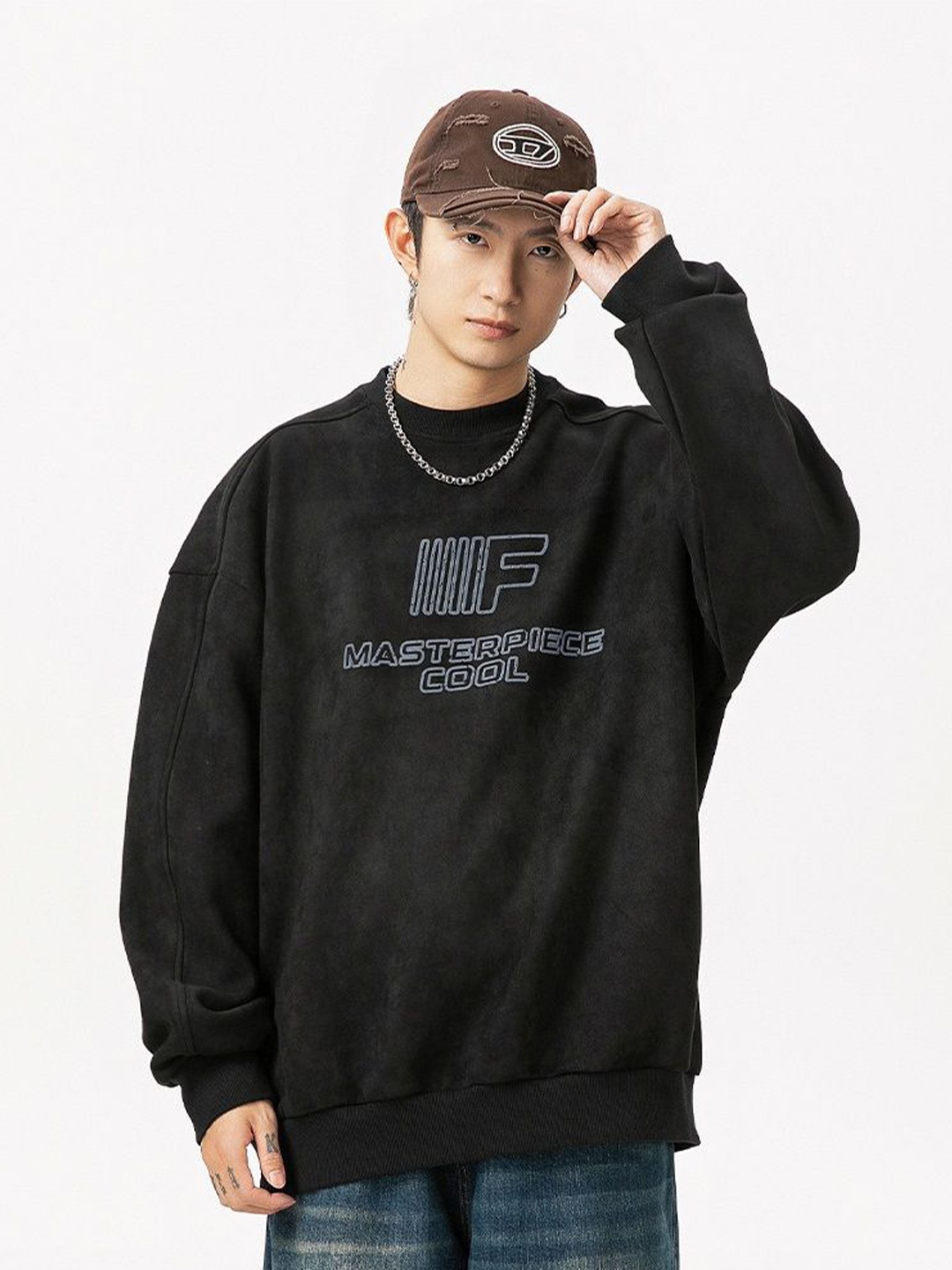

HERE&NOW Men Printed Sweatshirt, Black