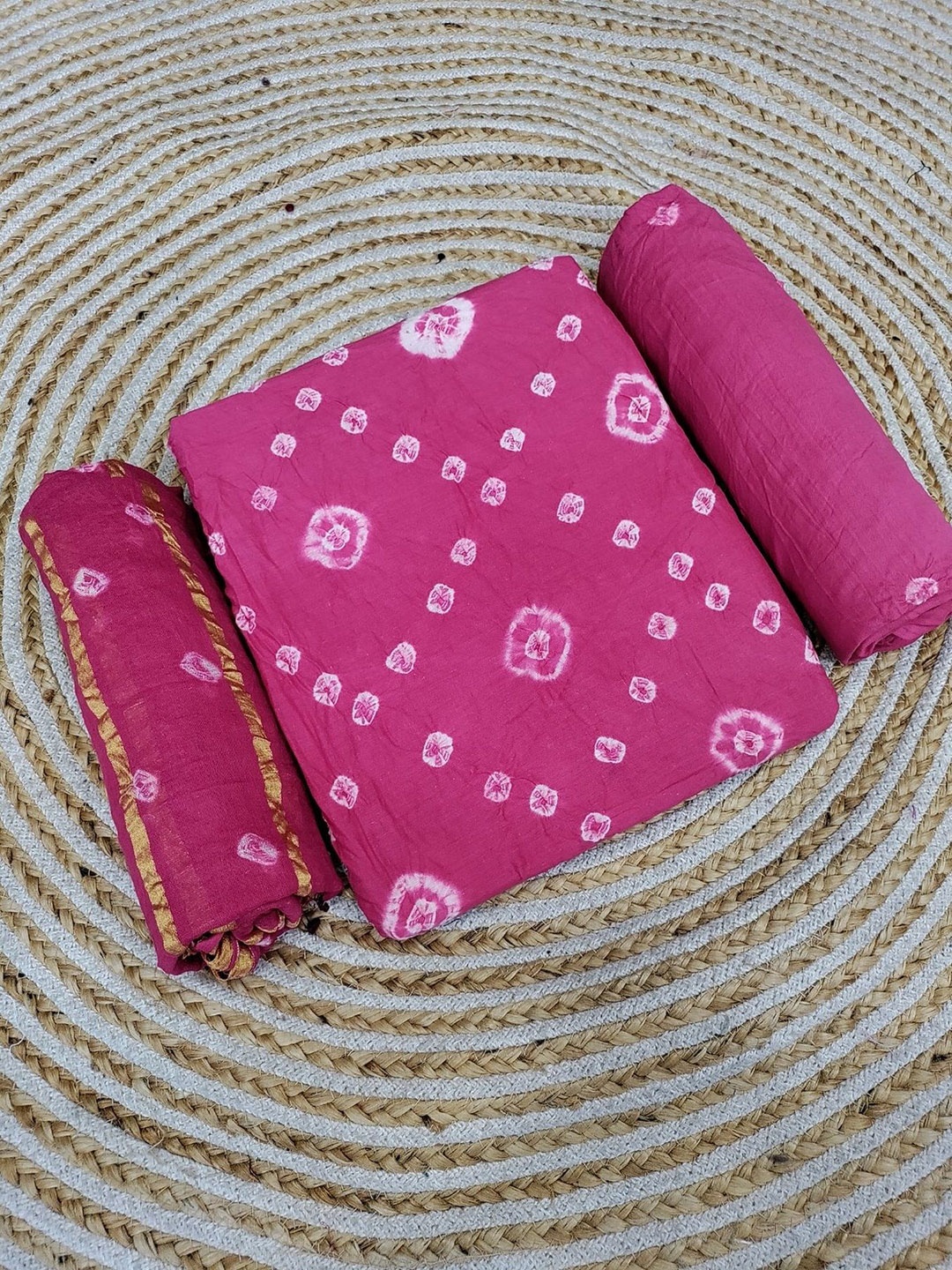 

ZEEPKART Unstitched Dress Material, Pink