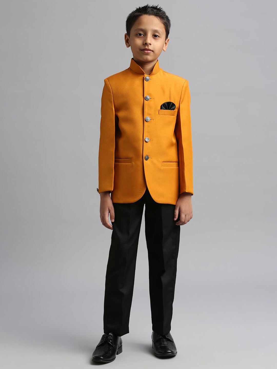 

YK Boys Solid Jodhpuri Blazer with Trousers Clothing Set, Yellow