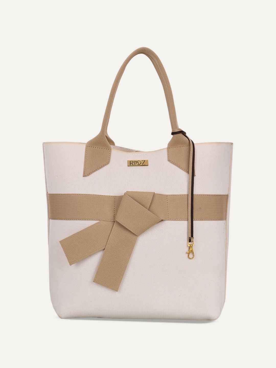 

Rioz Oversized Shopper Tote Bag with Applique, White