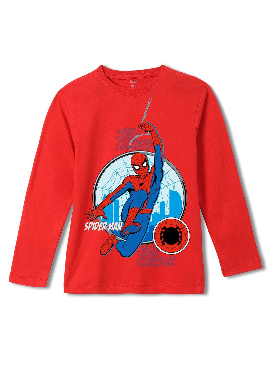 

Wear Your Mind Boys Printed Pure Cotton Applique T-shirt, Red