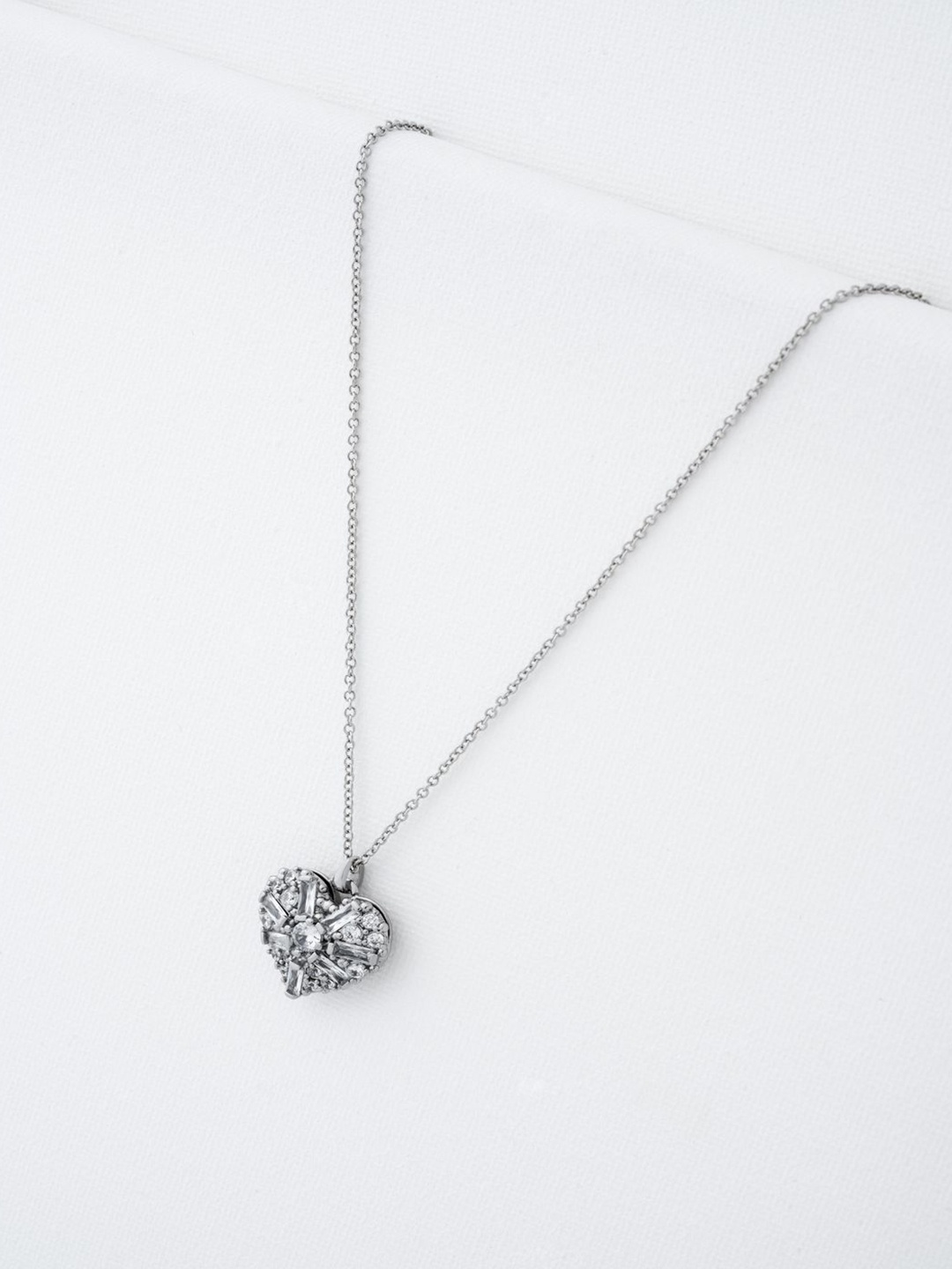 

Ted Baker Crystal Cluster Heart Shaped Pendants with Chains, Silver