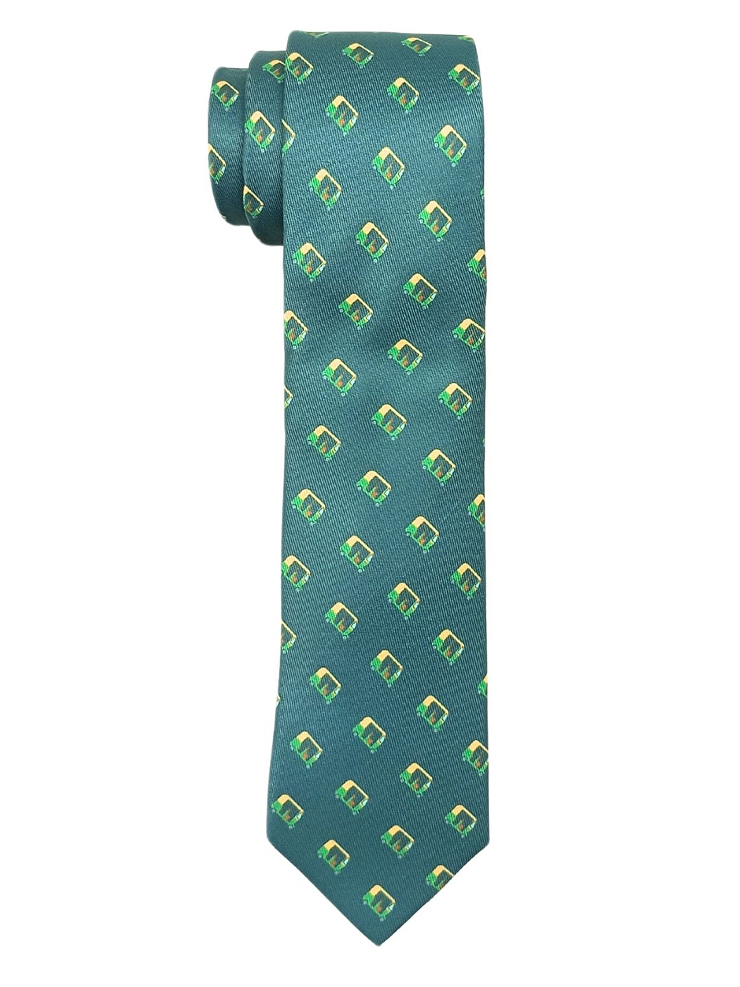 

The Tie Hub Men Printed Broad Tie, Green