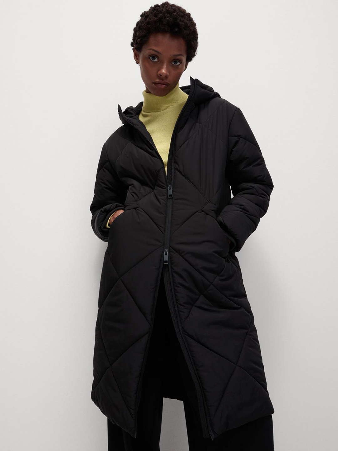 

Marks & Spencer Long Sleeve Quilted Padded Jacket, Black