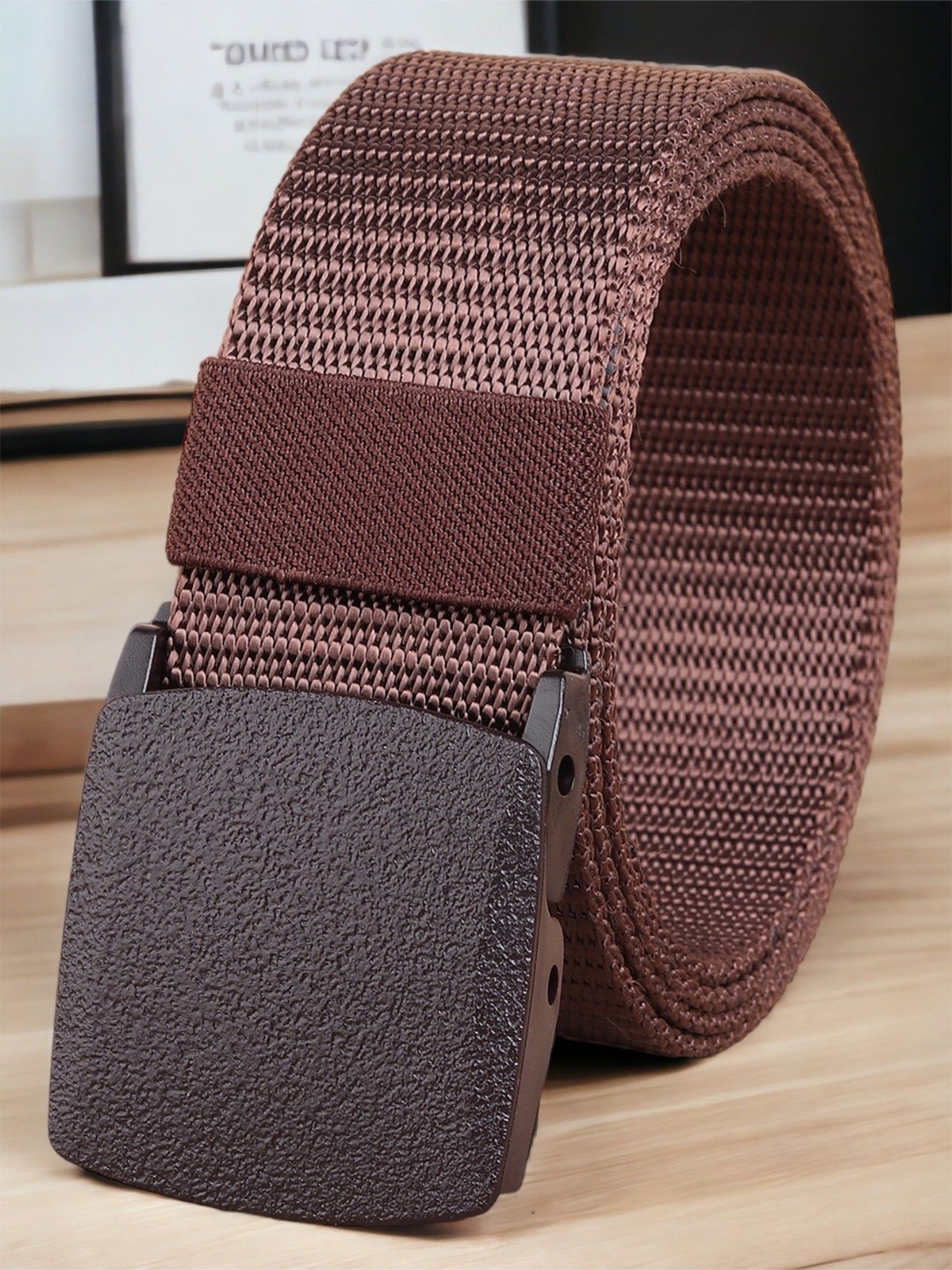 

glitchez Men Textured Belt, Brown