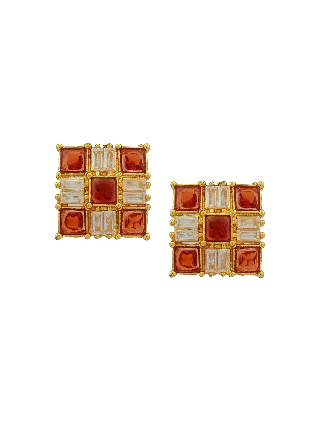 

HIGH TRENDZ Contemporary Studs Earrings, Gold