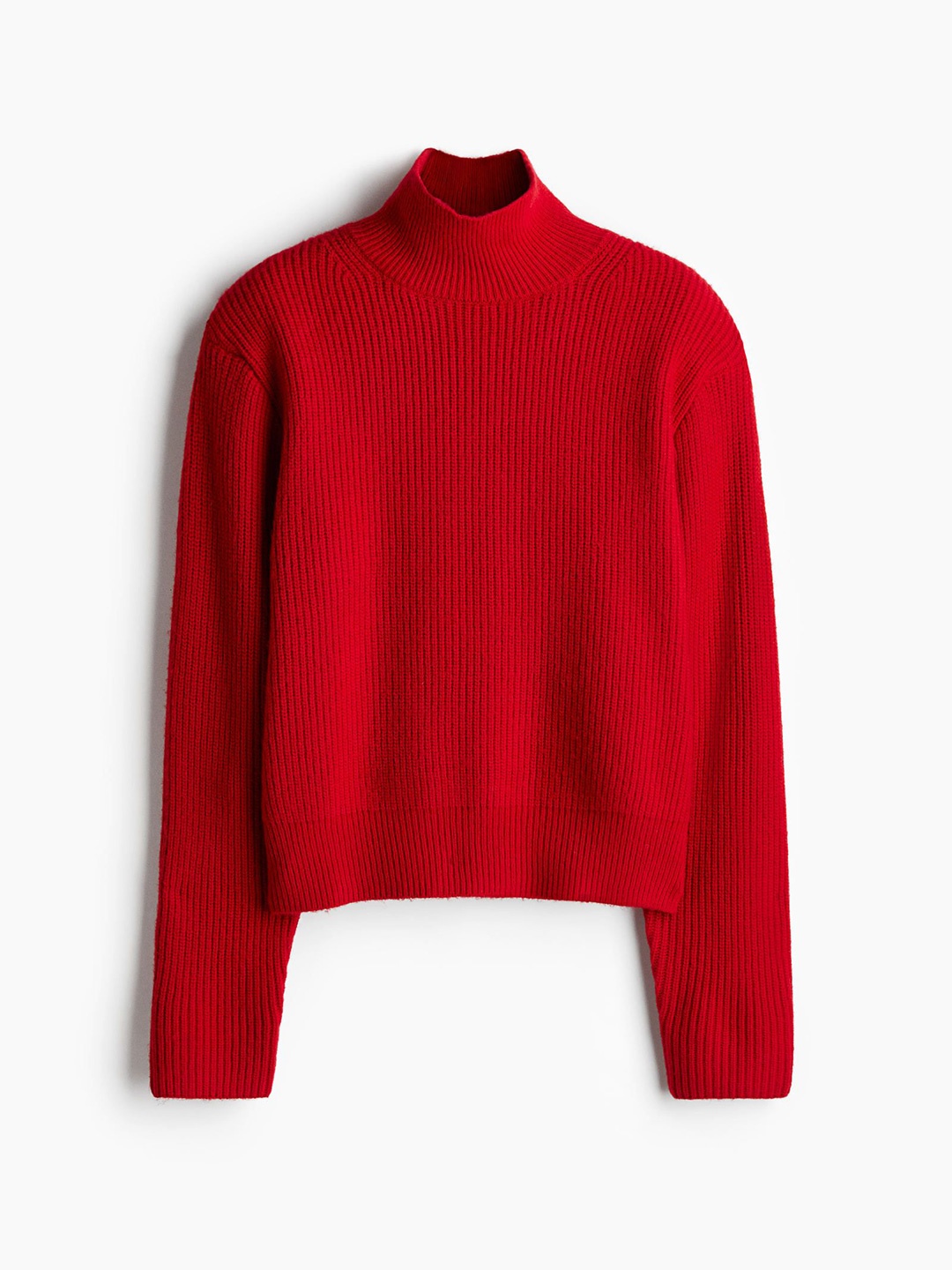 

H&M Shoulder-Pad Turtleneck Jumper, Red