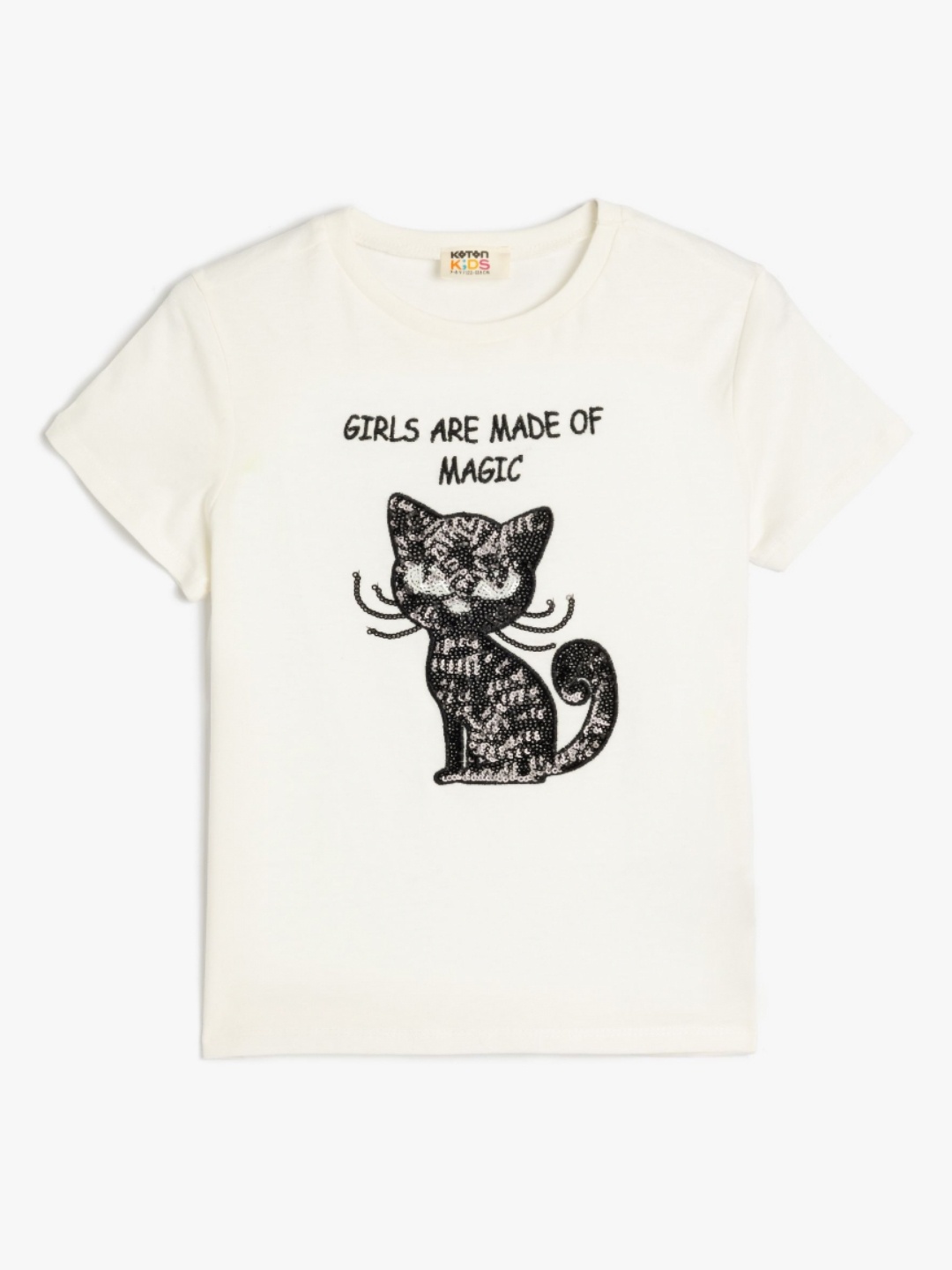 

Koton Girls Printed Extended Sleeves T-shirt, Beige